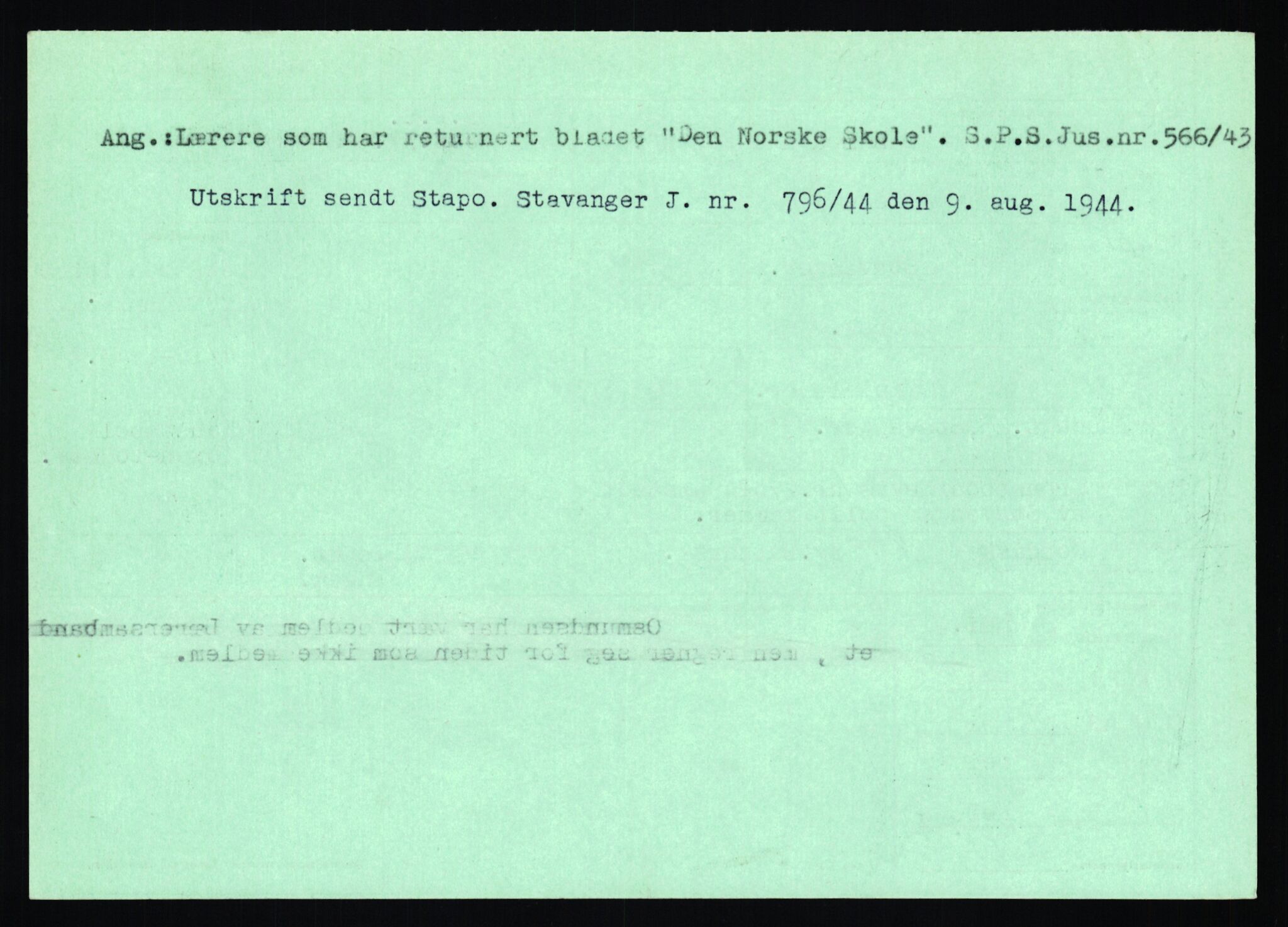 Statspolitiet - Hovedkontoret / Osloavdelingen, AV/RA-S-1329/C/Ca/L0012: Oanæs - Quistgaard	, 1943-1945, s. 2649