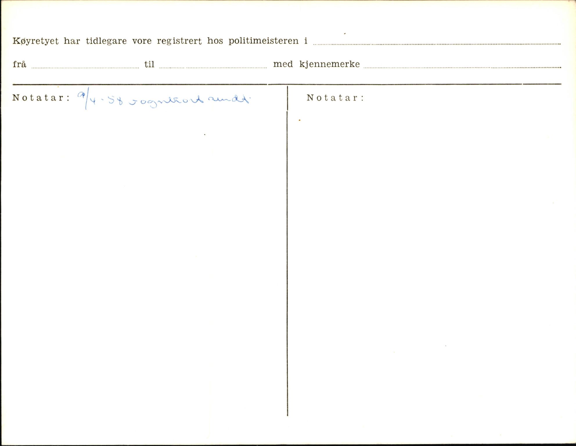 Statens vegvesen, Sogn og Fjordane vegkontor, AV/SAB-A-5301/4/F/L0006: Registerkort utmeldte Fjordane S8300-9500, 1930-1961, s. 19