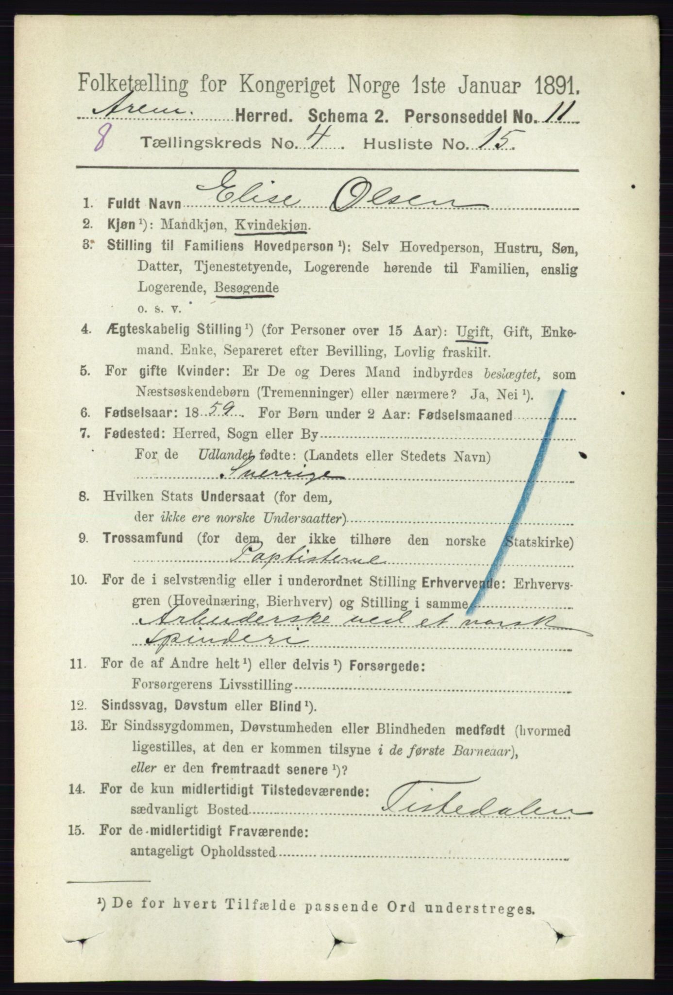 RA, Folketelling 1891 for 0118 Aremark herred, 1891, s. 2018