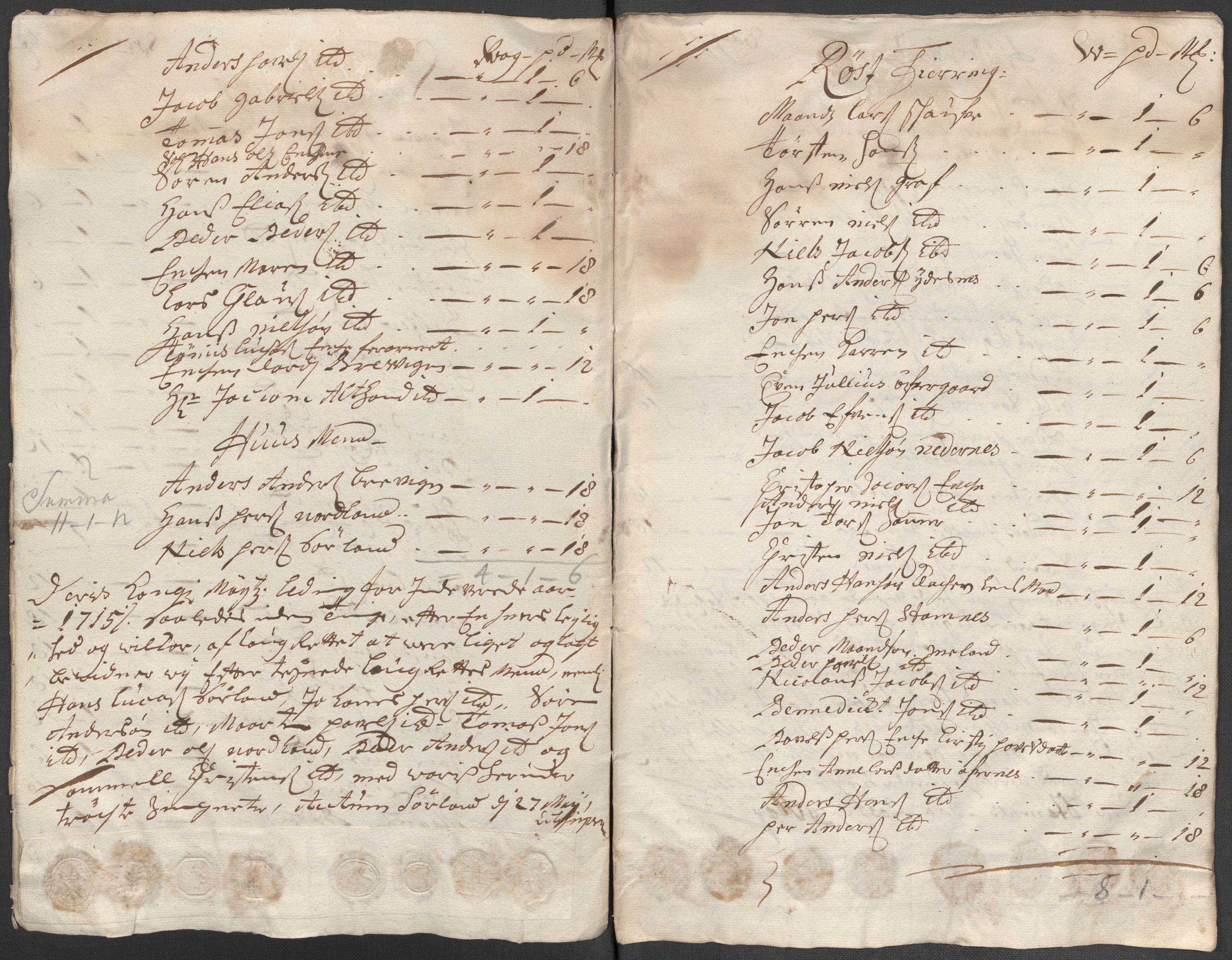 Rentekammeret inntil 1814, Reviderte regnskaper, Fogderegnskap, RA/EA-4092/R67/L4681: Fogderegnskap Vesterålen, Andenes og Lofoten, 1715, s. 147