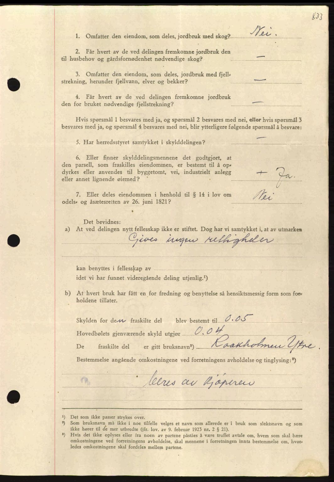 Nordmøre sorenskriveri, AV/SAT-A-4132/1/2/2Ca: Pantebok nr. A96, 1943-1944, Dagboknr: 2840/1943