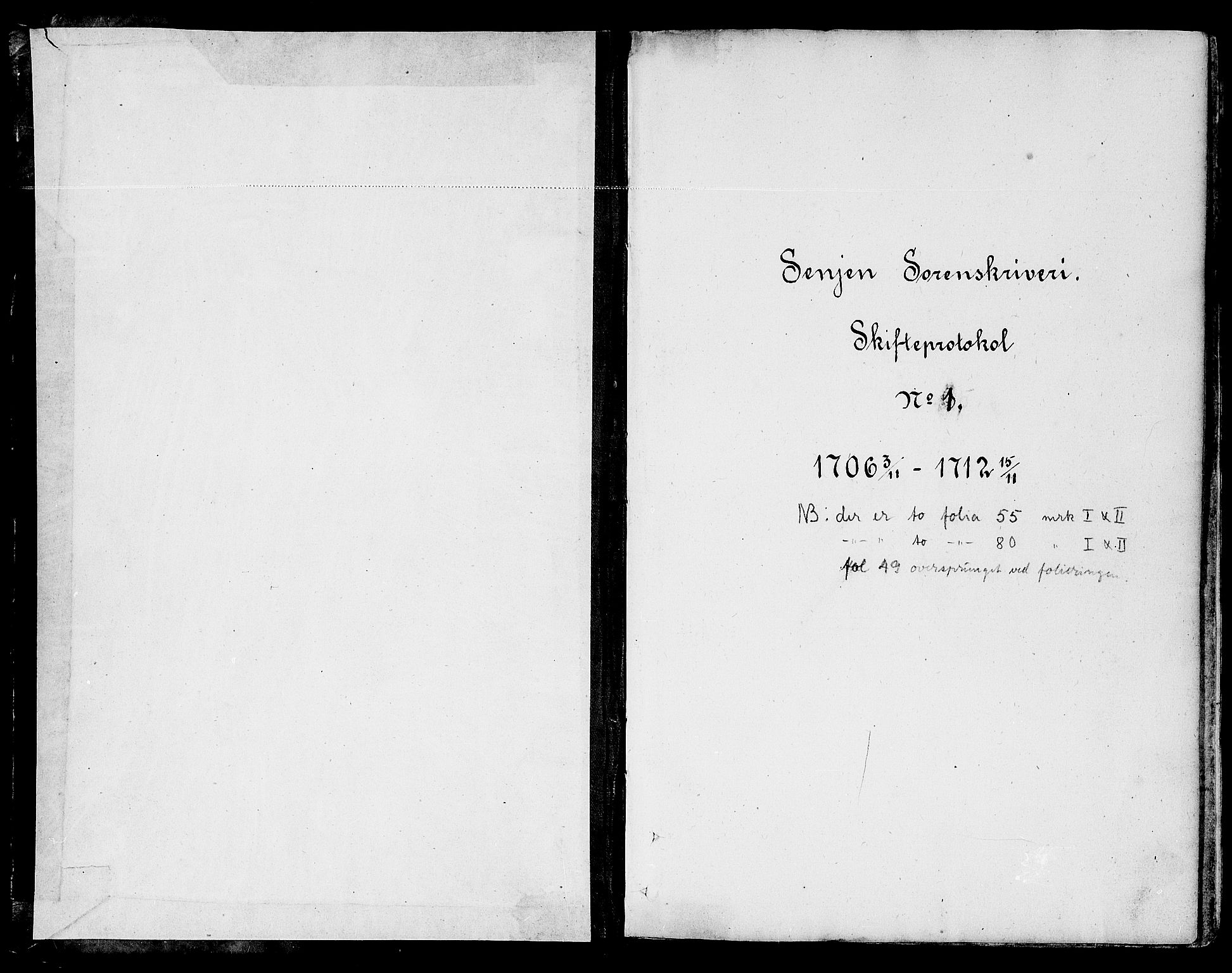 Sorenskriveren i Senja (-1755), SATØ/S-0260, 1706-1712