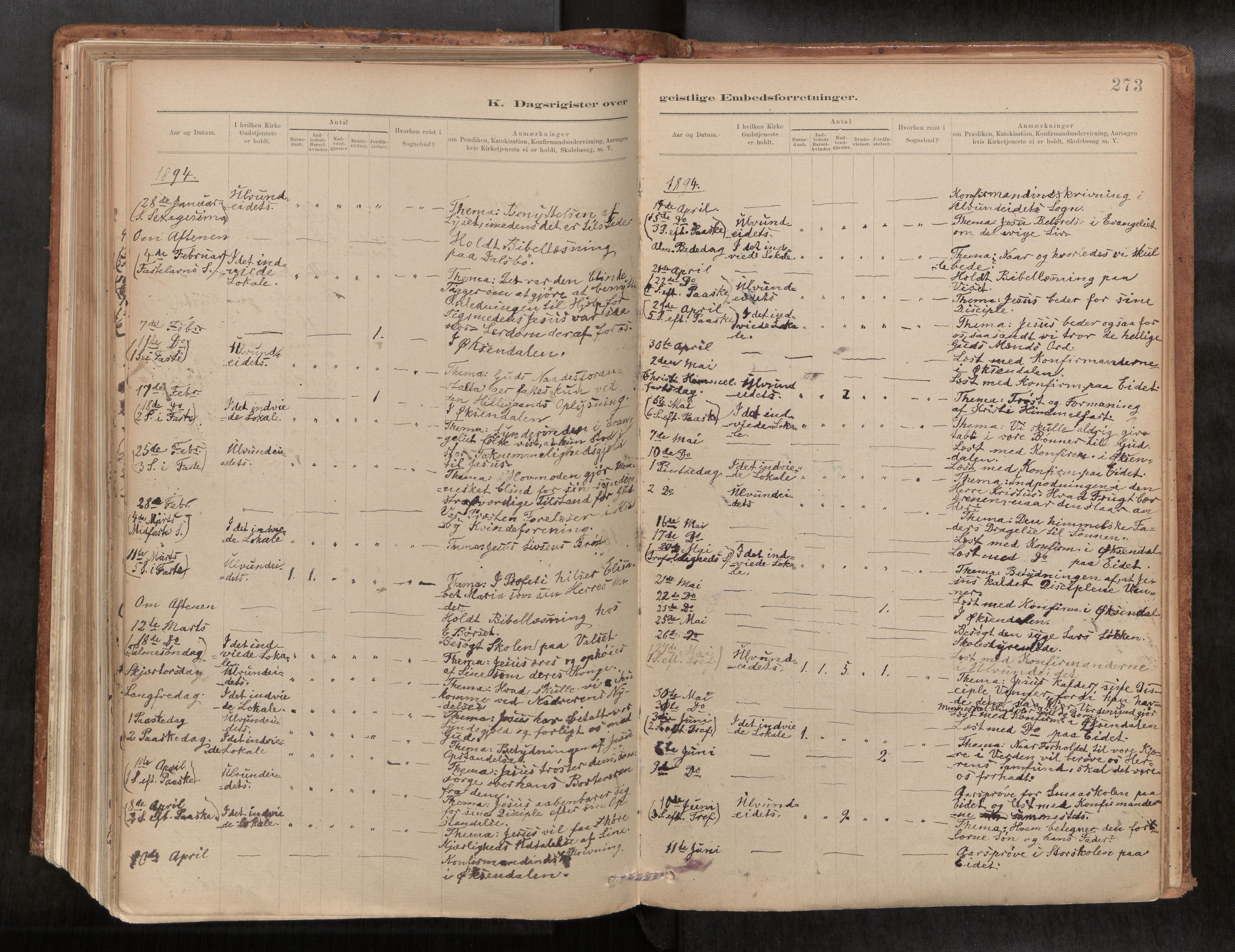Ministerialprotokoller, klokkerbøker og fødselsregistre - Møre og Romsdal, AV/SAT-A-1454/588/L1006: Ministerialbok nr. 588A03, 1886-1912, s. 273