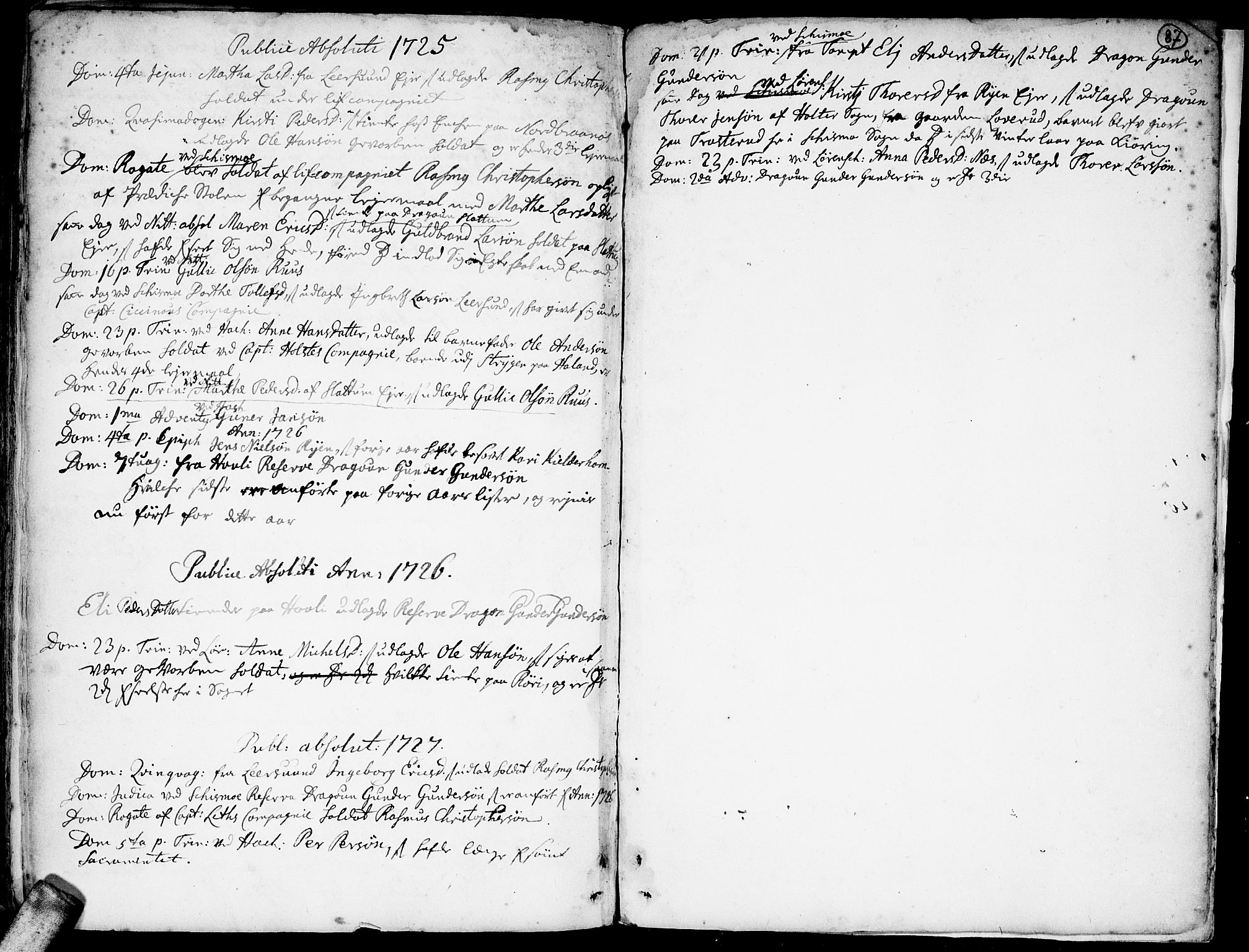 Skedsmo prestekontor Kirkebøker, SAO/A-10033a/F/Fa/L0002: Ministerialbok nr. I 2, 1715-1727, s. 87