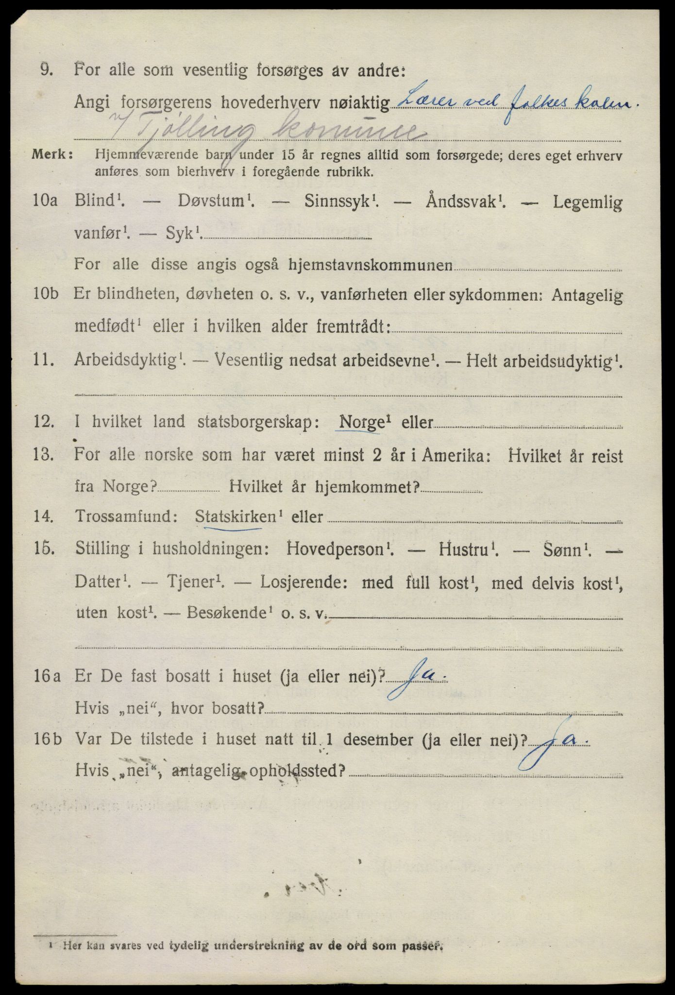 SAKO, Folketelling 1920 for 0725 Tjølling herred, 1920, s. 7508