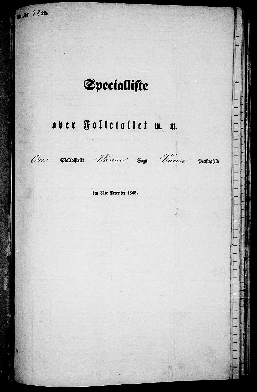 RA, Folketelling 1865 for 1041L Vanse prestegjeld, Vanse sokn og Farsund landsokn, 1865, s. 216