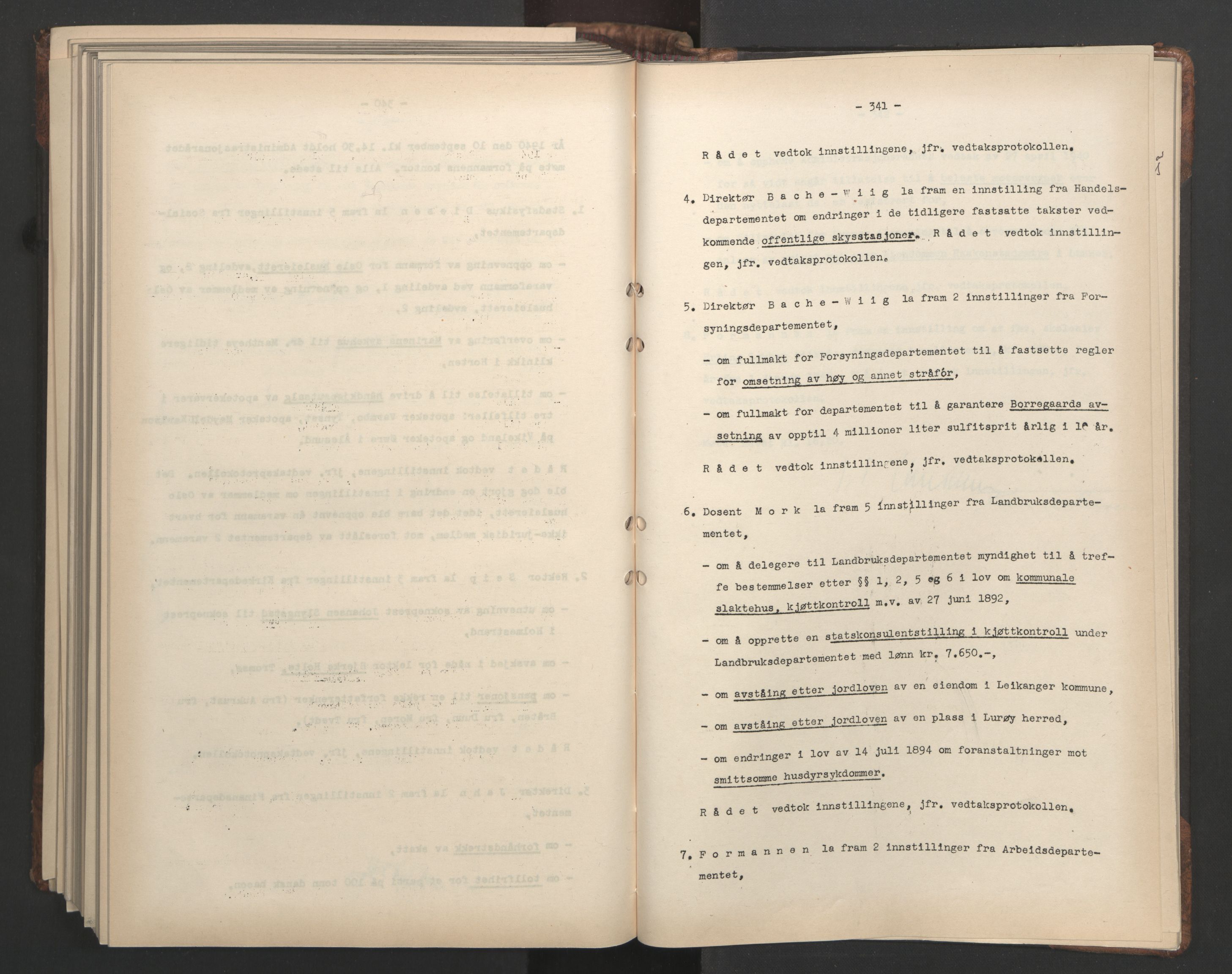 Administrasjonsrådet, AV/RA-S-1004/A/L0001: Møteprotokoll med tillegg 15/4-25/9, 1940, s. 341