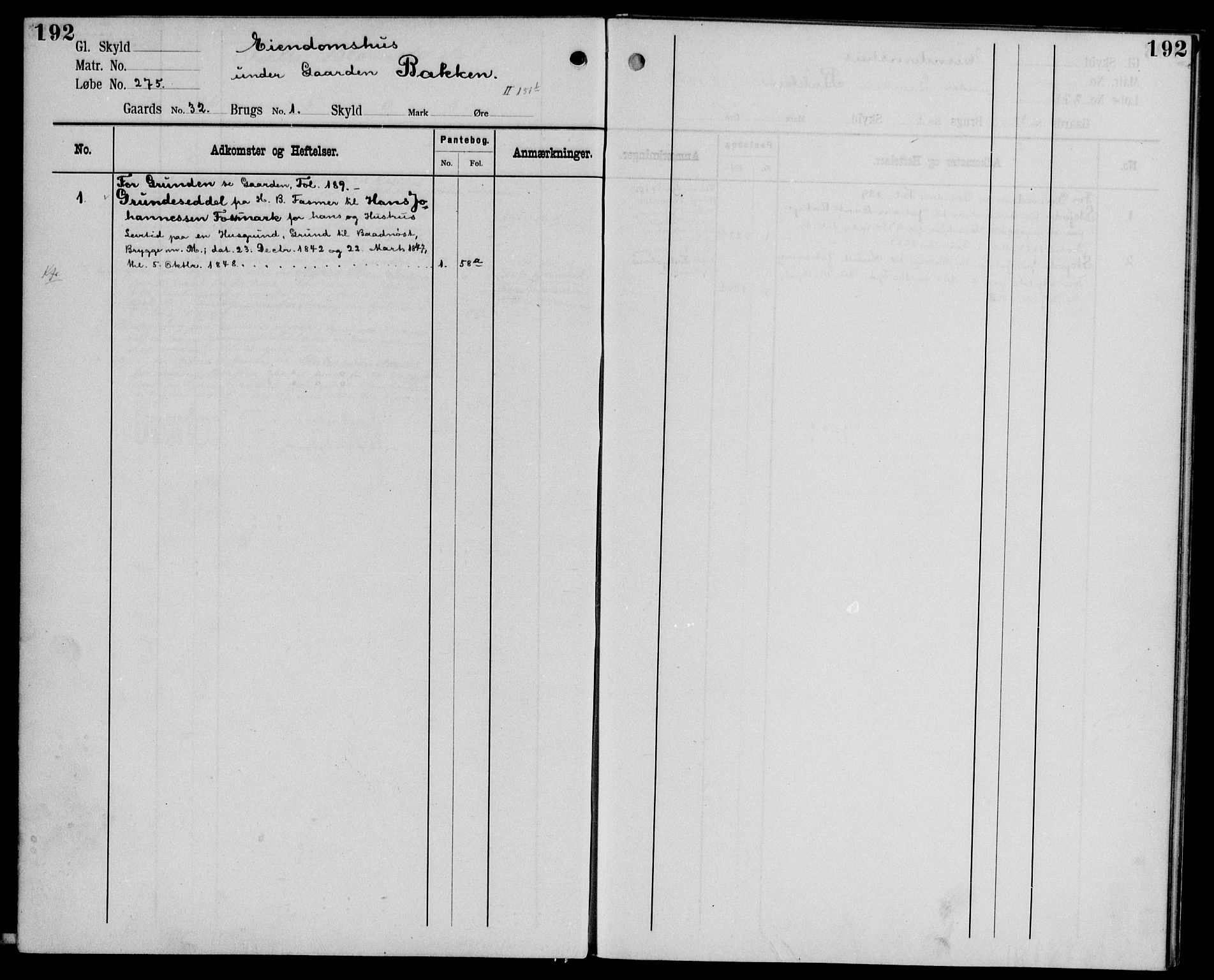 Midhordland sorenskriveri, AV/SAB-A-3001/1/G/Ga/Gab/L0106: Panteregister nr. II.A.b.106, s. 192