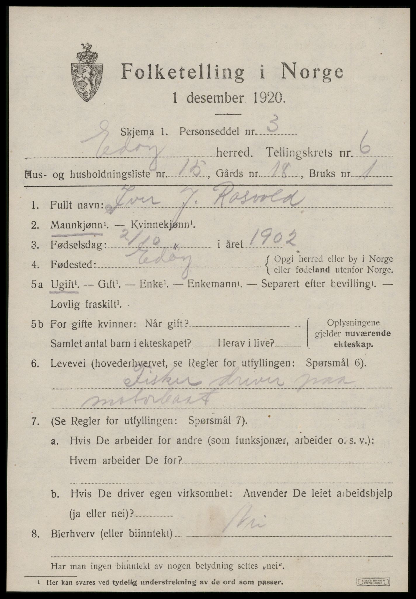 SAT, Folketelling 1920 for 1573 Edøy herred, 1920, s. 1964