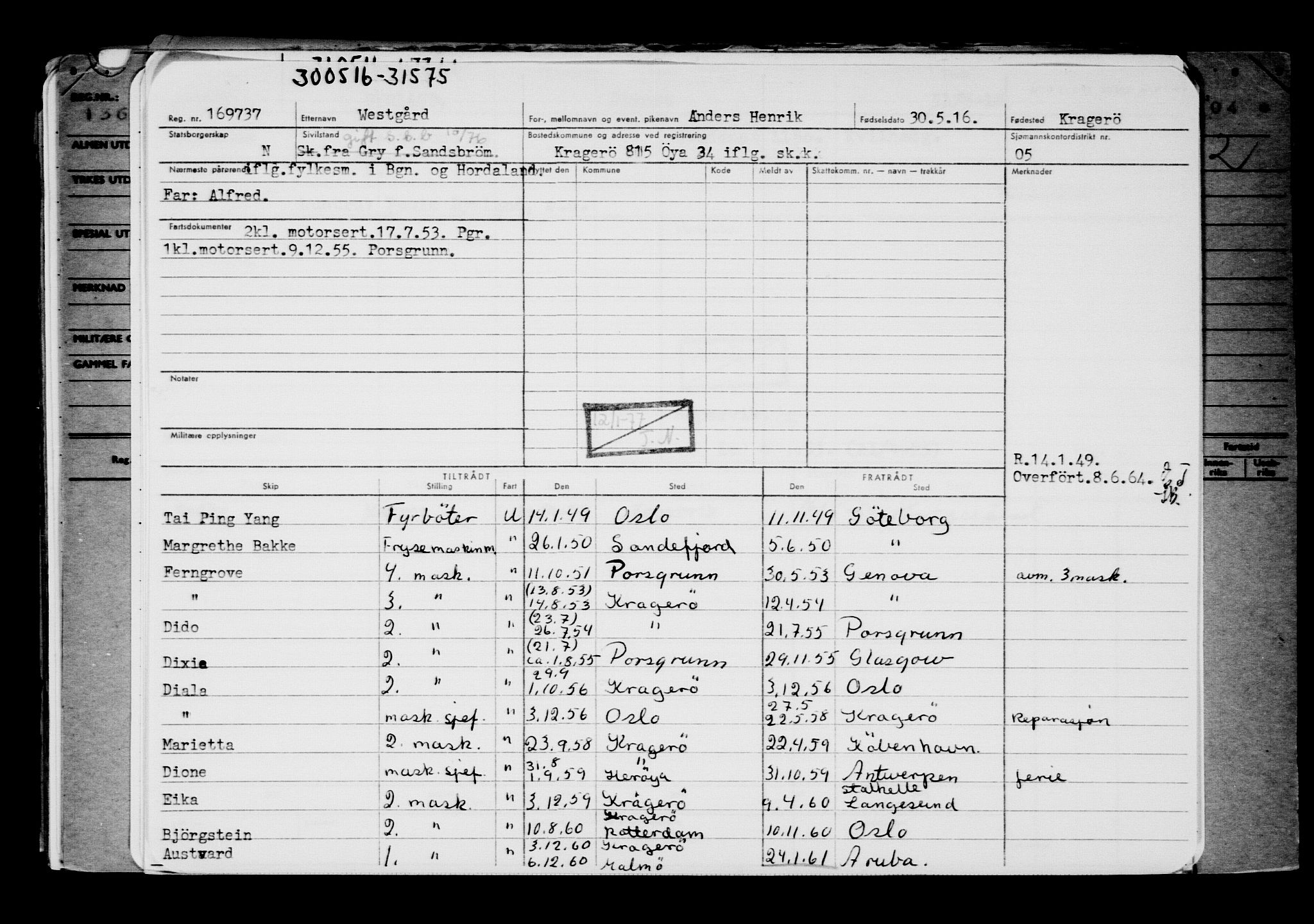 Direktoratet for sjømenn, AV/RA-S-3545/G/Gb/L0139: Hovedkort, 1916, s. 481