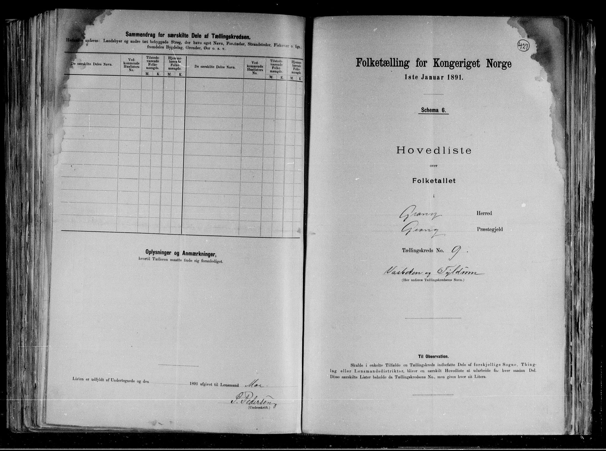 RA, Folketelling 1891 for 1742 Grong herred, 1891, s. 22