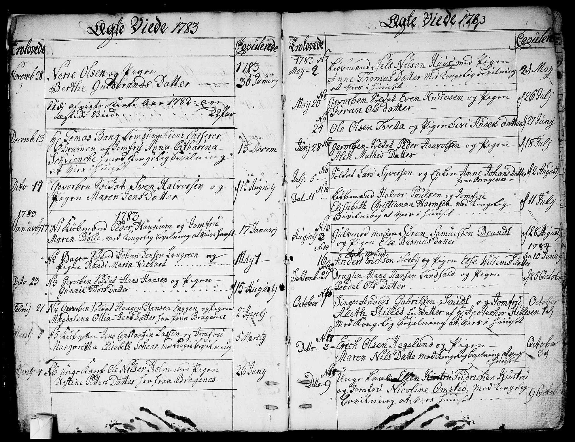 Bragernes kirkebøker, SAKO/A-6/F/Fa/L0006a: Ministerialbok nr. I 6, 1782-1814