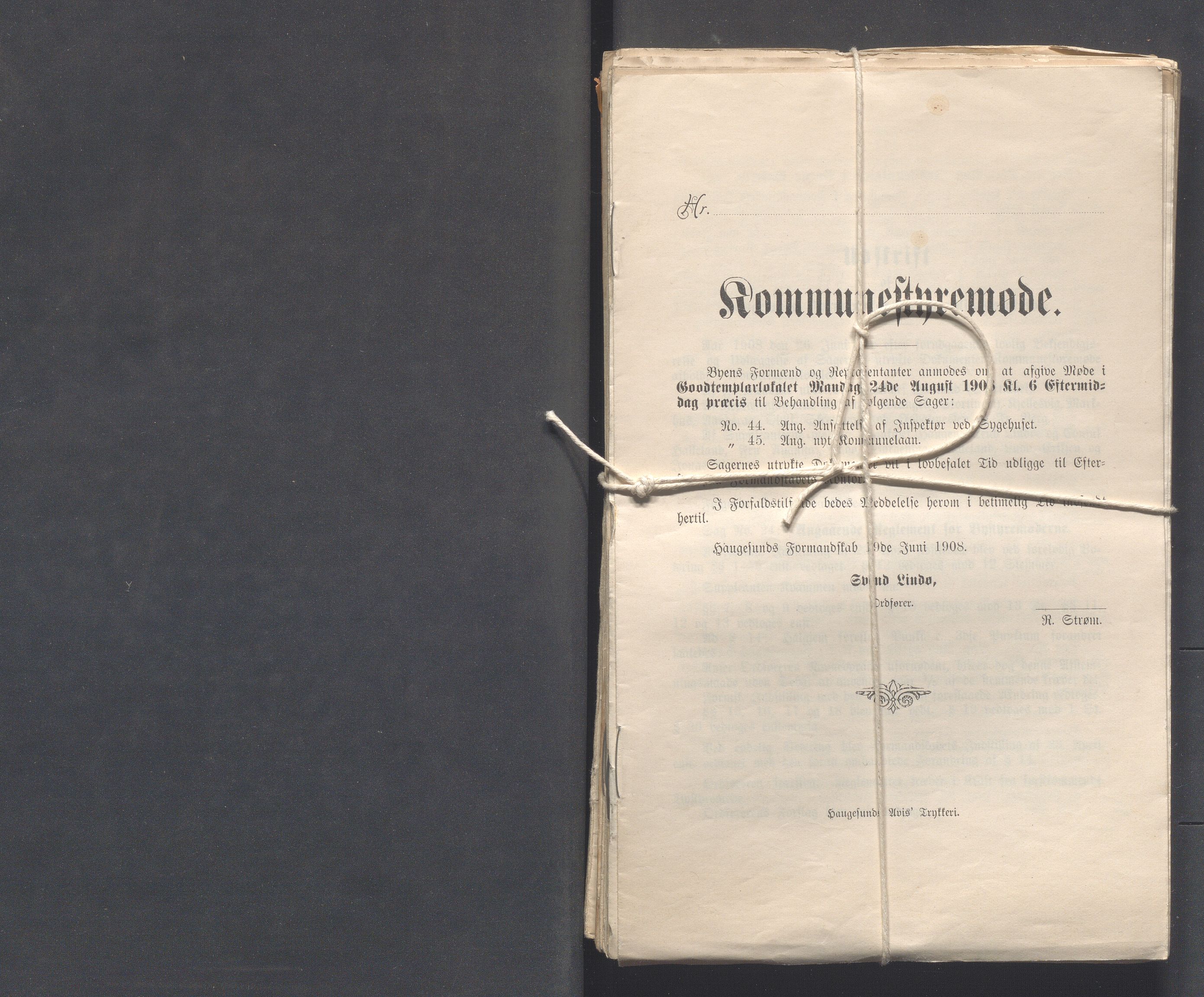 Haugesund kommune - Formannskapet og Bystyret, IKAR/A-740/A/Abb/L0002: Bystyreforhandlinger, 1908-1917