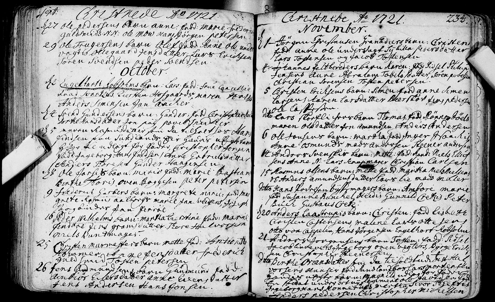Bragernes kirkebøker, SAKO/A-6/F/Fa/L0003: Ministerialbok nr. I 3, 1706-1734, s. 234