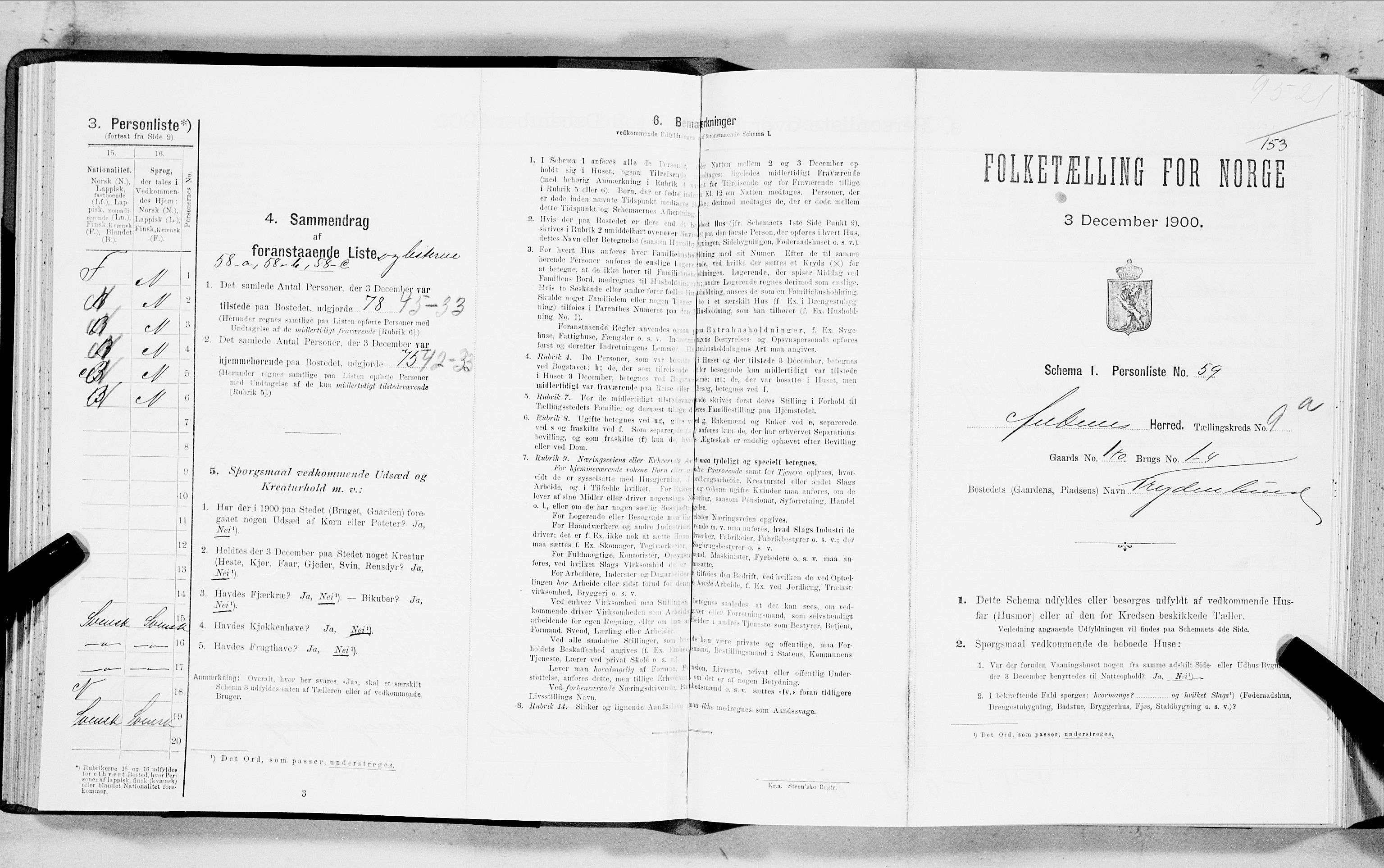 SAT, Folketelling 1900 for 1855 Ankenes herred, 1900, s. 800