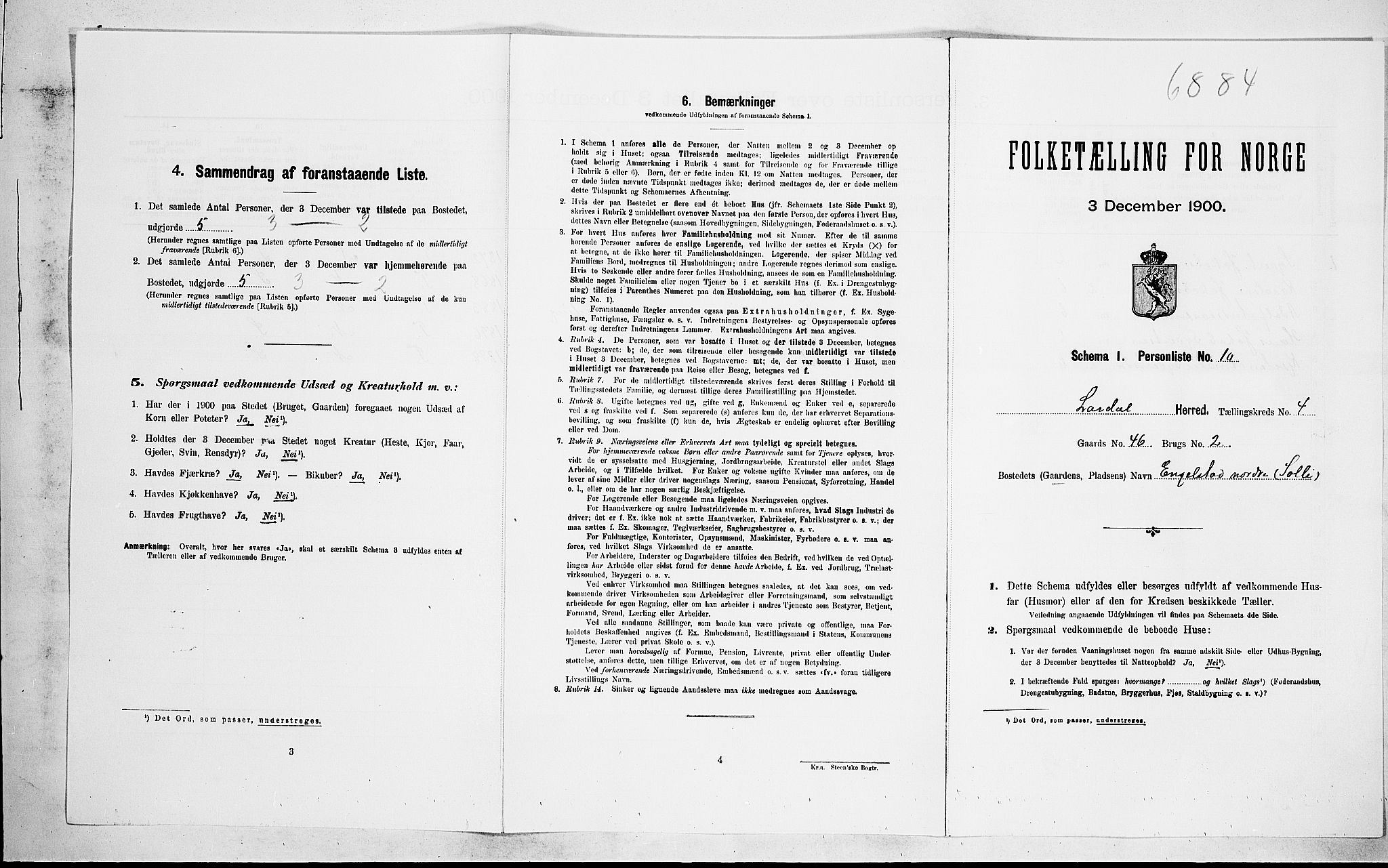 RA, Folketelling 1900 for 0728 Lardal herred, 1900, s. 506