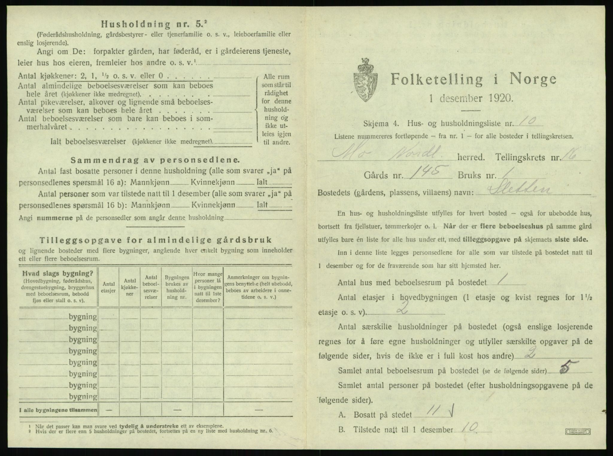 SAT, Folketelling 1920 for 1833 Mo herred, 1920, s. 1824