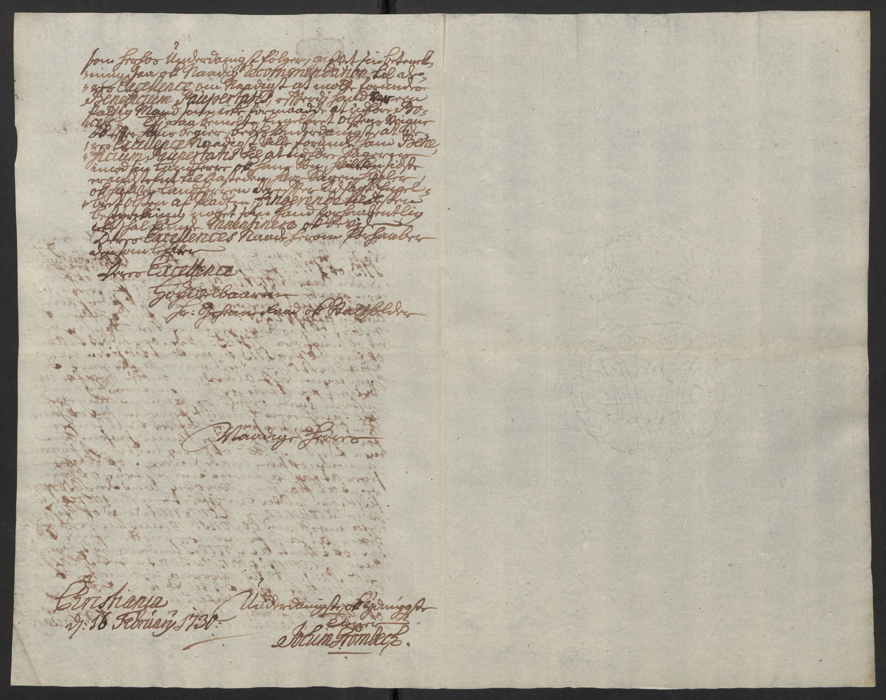 Stattholderembetet 1572-1771, AV/RA-EA-2870/Ef/L0106: Brev fra embetsmenn og andre, 1730-1732, s. 11