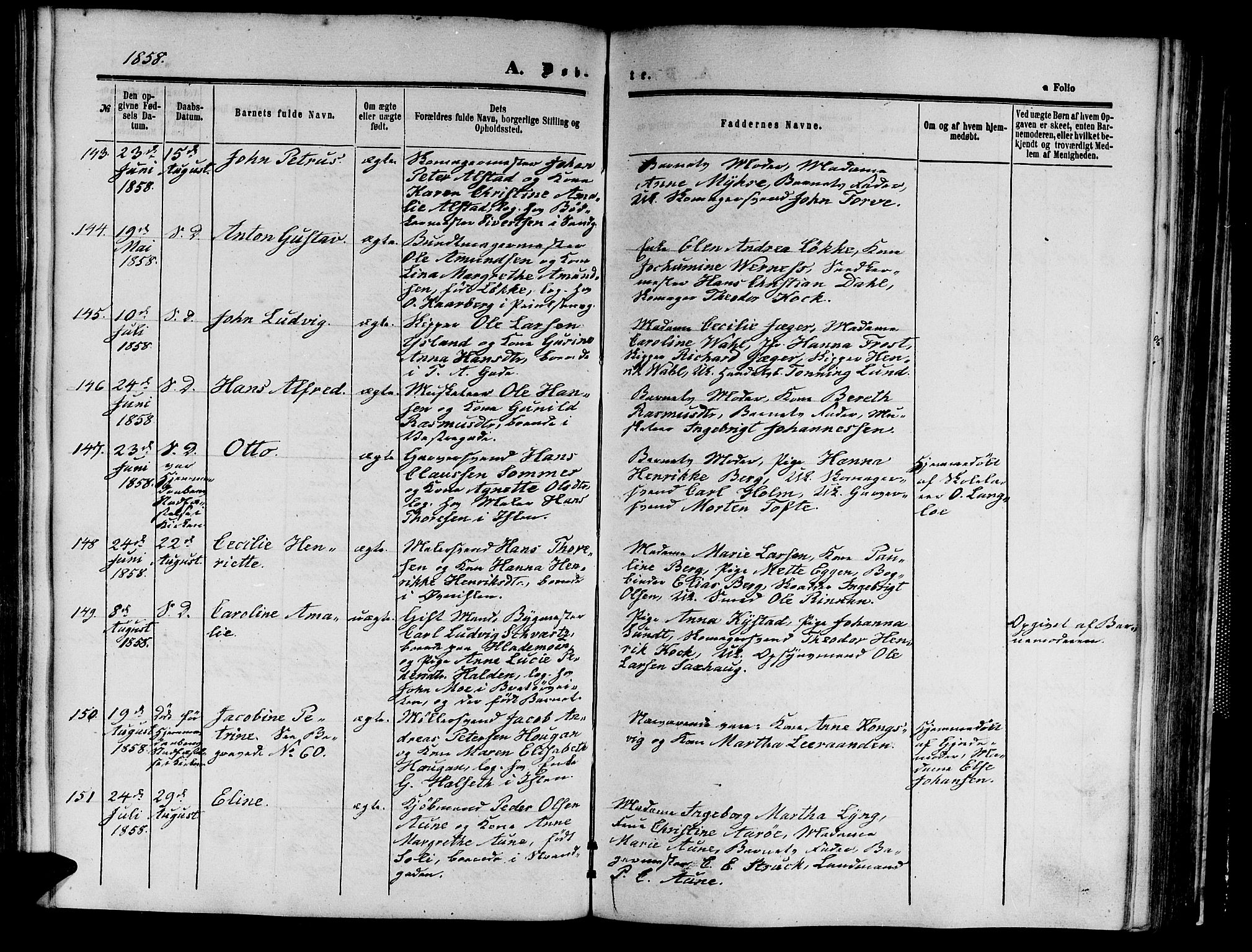 Ministerialprotokoller, klokkerbøker og fødselsregistre - Sør-Trøndelag, SAT/A-1456/602/L0138: Klokkerbok nr. 602C06, 1853-1858, s. 150h
