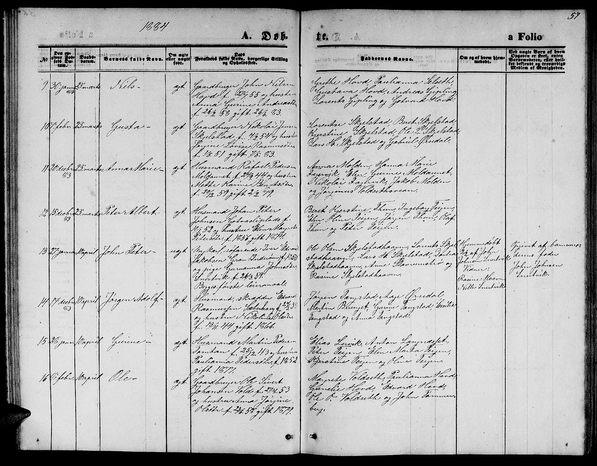 Ministerialprotokoller, klokkerbøker og fødselsregistre - Nord-Trøndelag, SAT/A-1458/744/L0422: Klokkerbok nr. 744C01, 1871-1885, s. 57