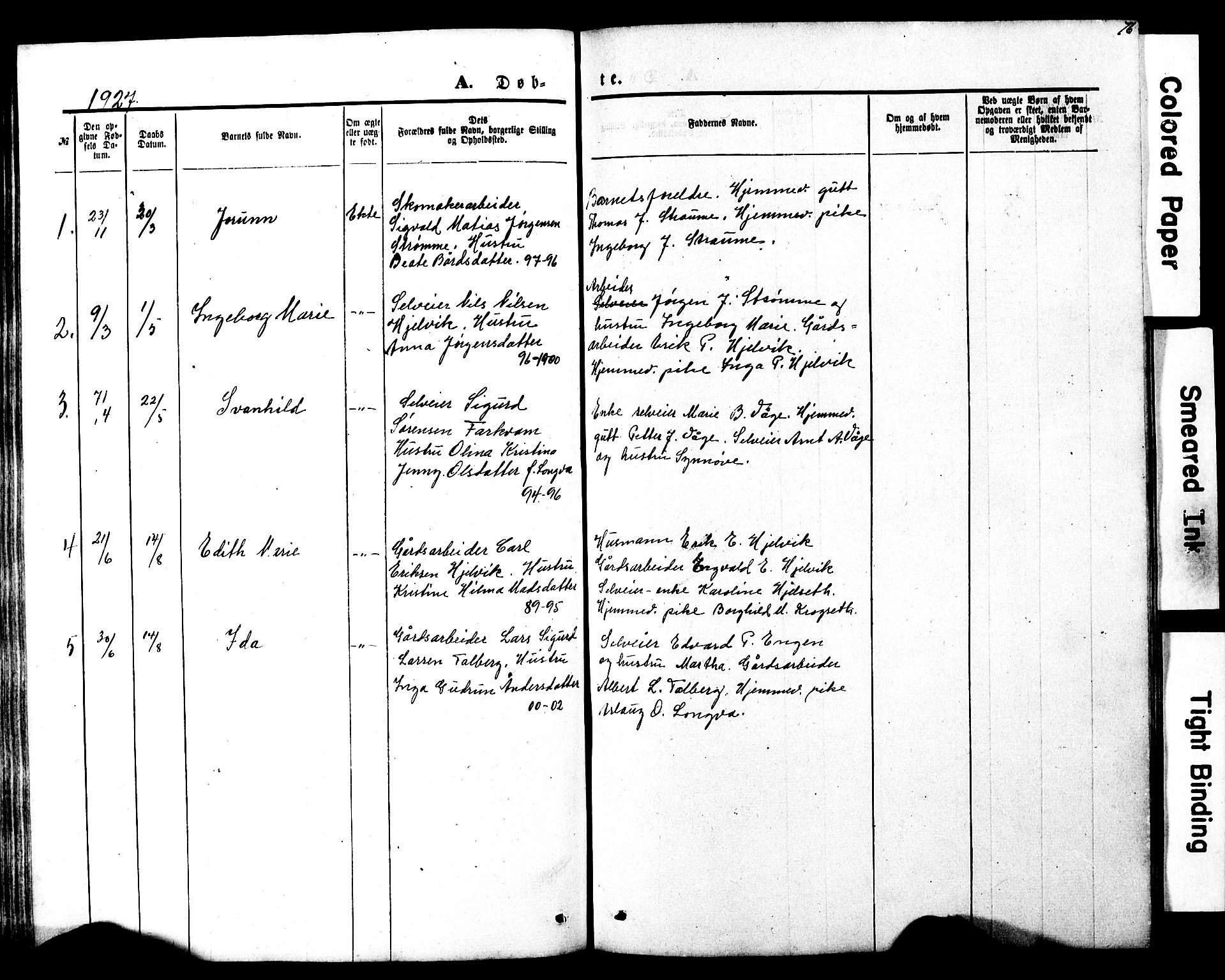 Ministerialprotokoller, klokkerbøker og fødselsregistre - Møre og Romsdal, AV/SAT-A-1454/550/L0618: Klokkerbok nr. 550C01, 1870-1927, s. 76