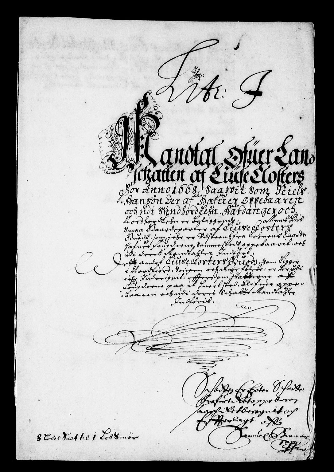 Rentekammeret inntil 1814, Reviderte regnskaper, Stiftamtstueregnskaper, Bergen stiftamt, AV/RA-EA-6043/R/Rc/L0027: Bergen stiftamt, 1668