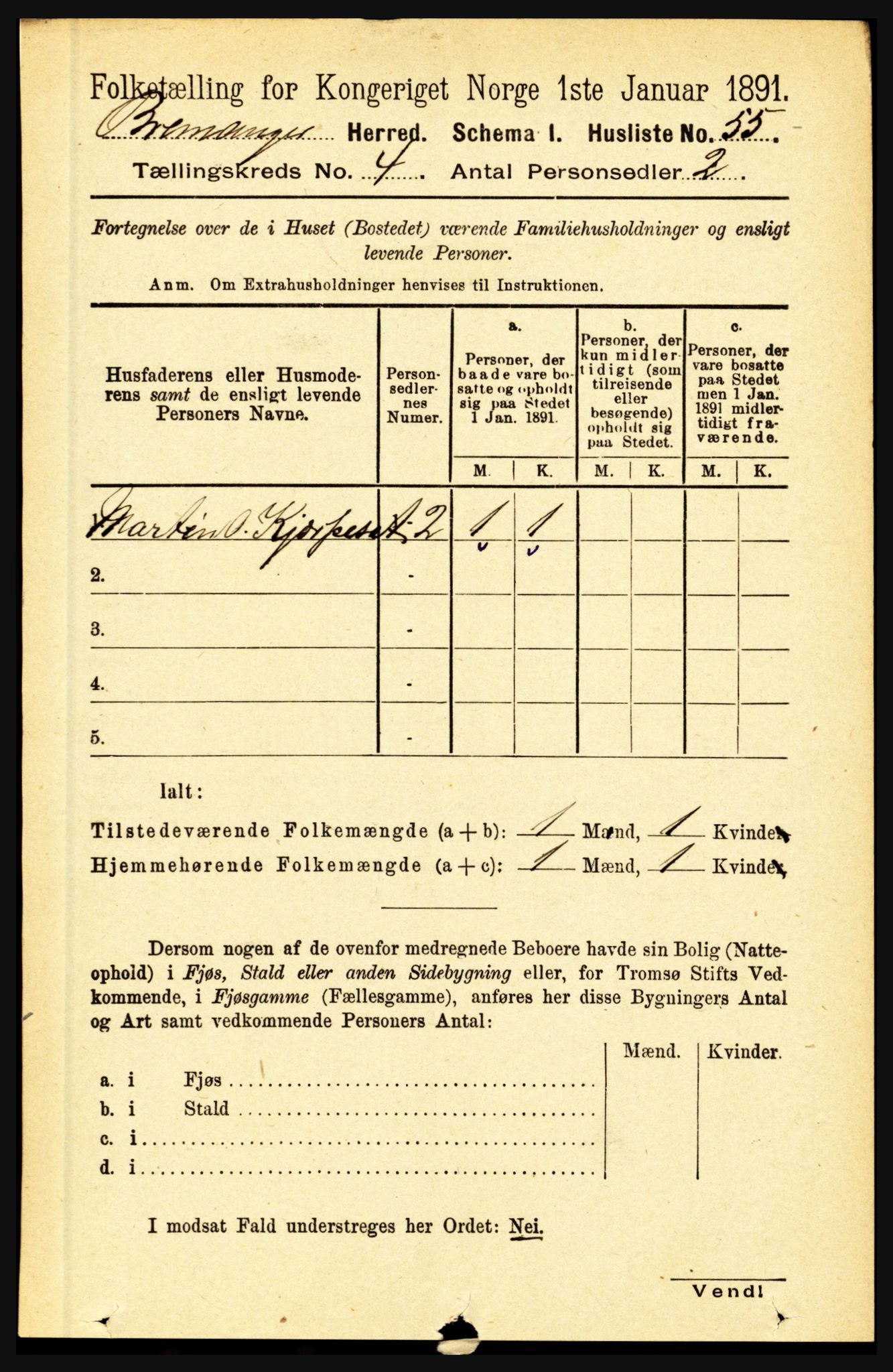 RA, Folketelling 1891 for 1438 Bremanger herred, 1891, s. 1501