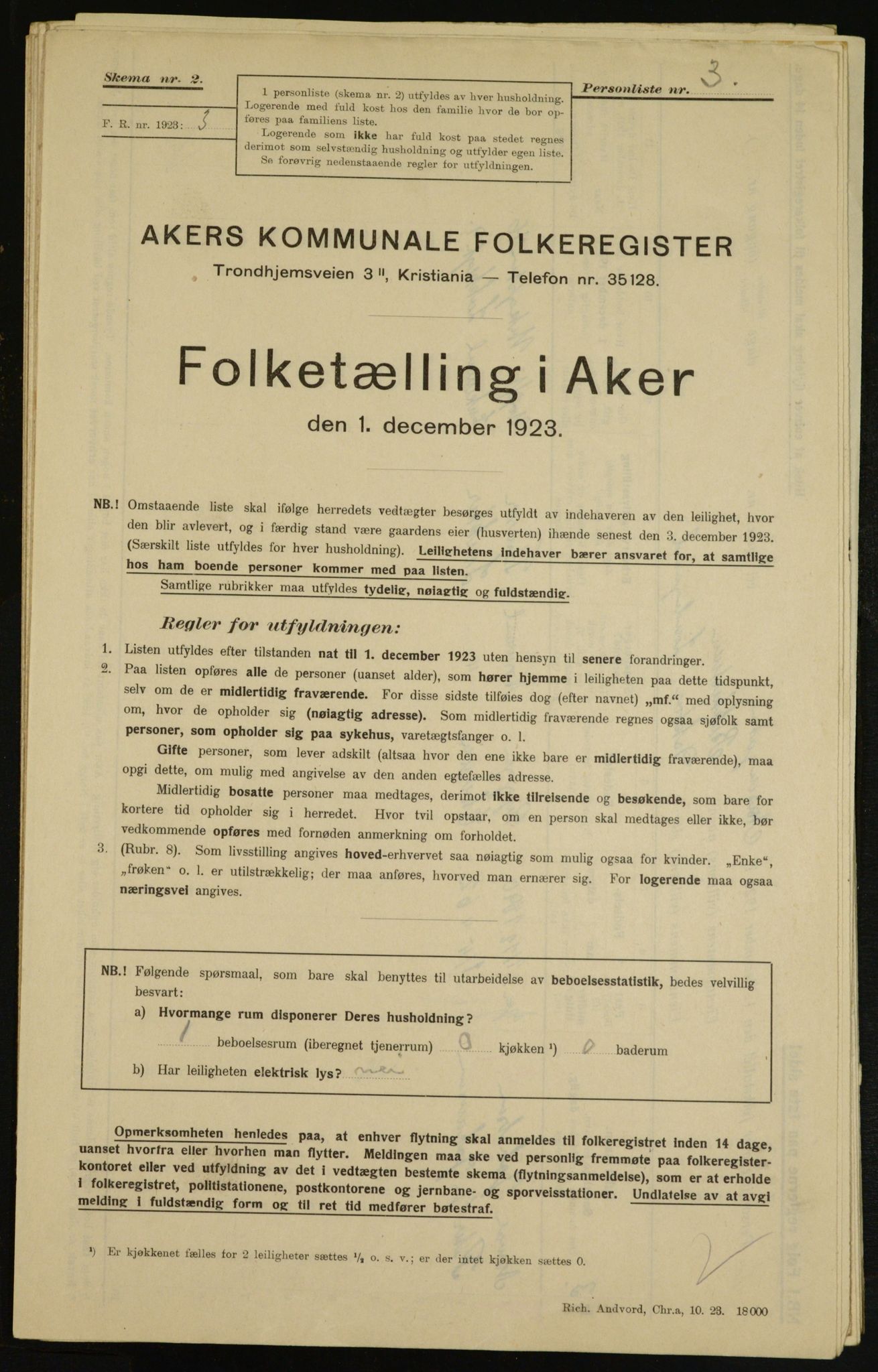 , Kommunal folketelling 1.12.1923 for Aker, 1923, s. 7402