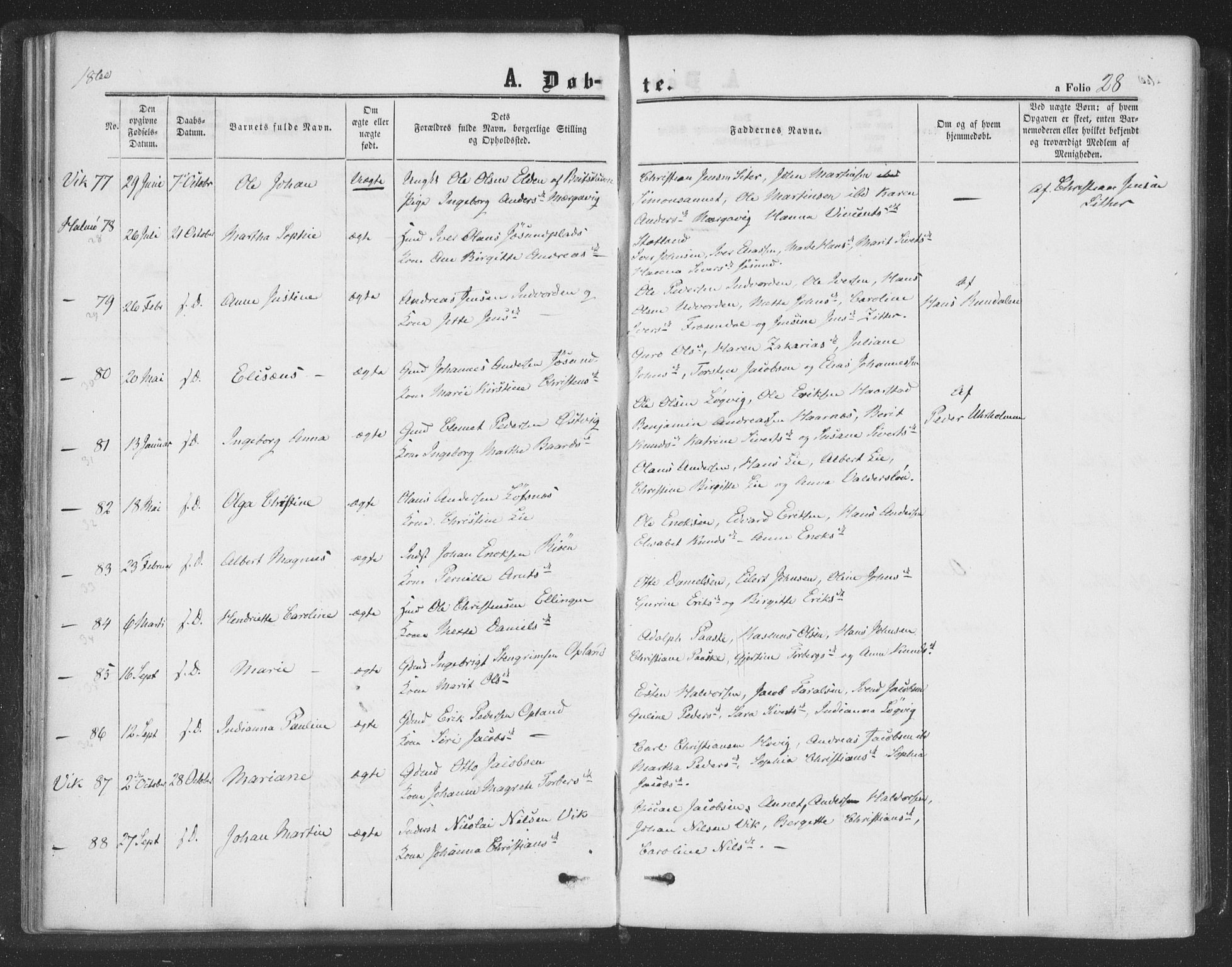 Ministerialprotokoller, klokkerbøker og fødselsregistre - Nord-Trøndelag, AV/SAT-A-1458/773/L0615: Ministerialbok nr. 773A06, 1857-1870, s. 28