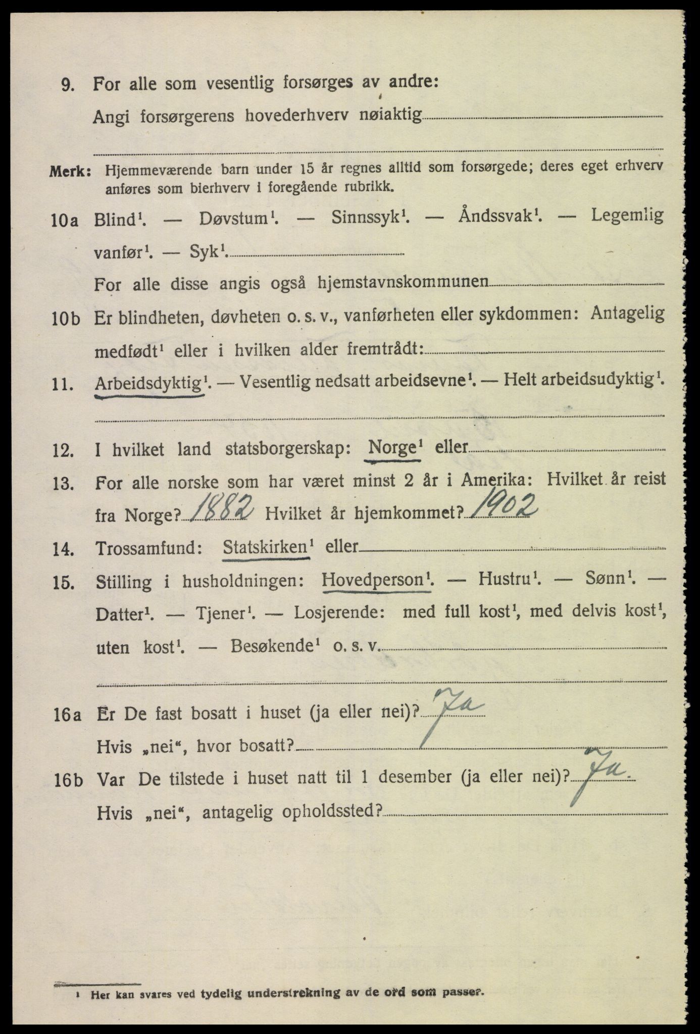 SAK, Folketelling 1920 for 1029 Sør-Audnedal herred, 1920, s. 6646