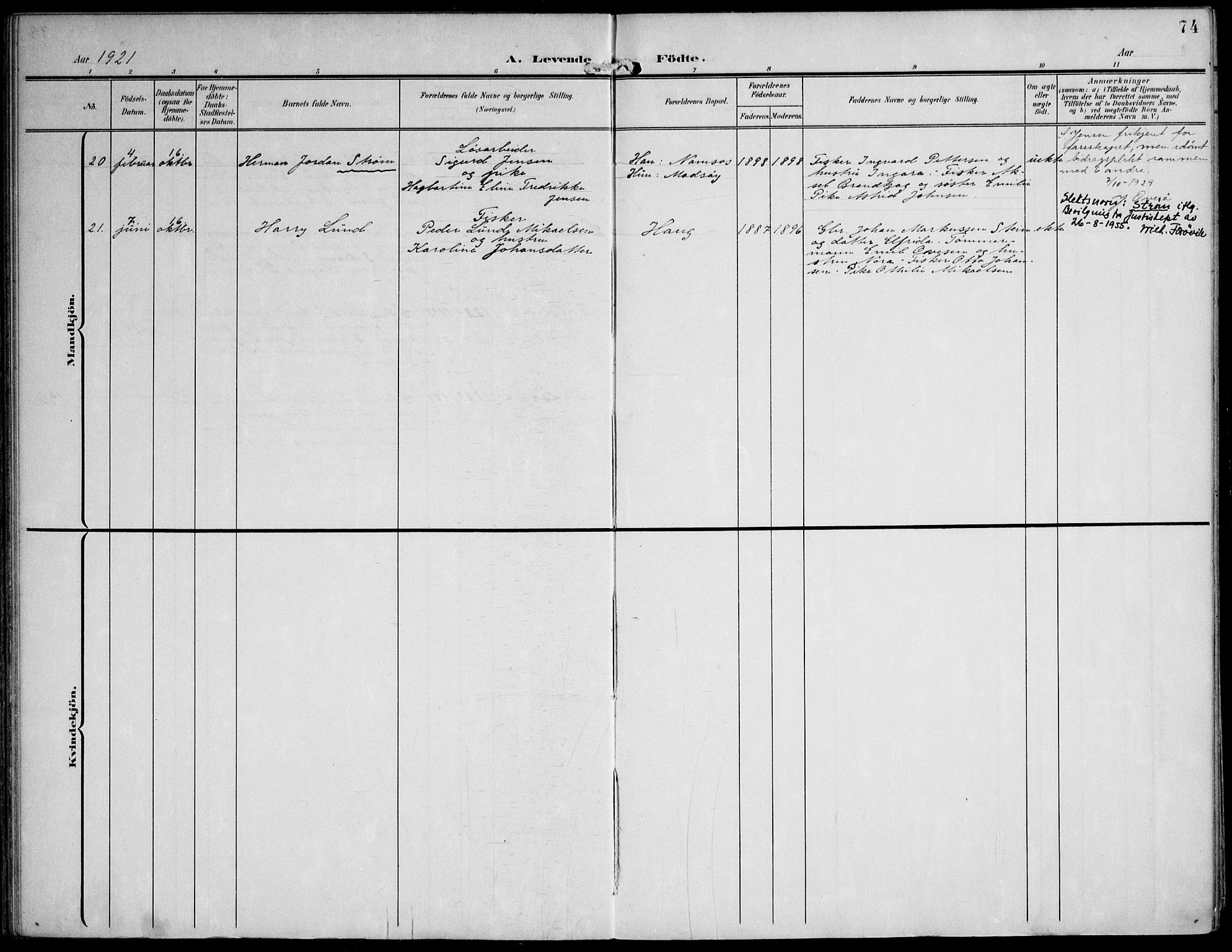 Ministerialprotokoller, klokkerbøker og fødselsregistre - Nord-Trøndelag, AV/SAT-A-1458/788/L0698: Ministerialbok nr. 788A05, 1902-1921, s. 74