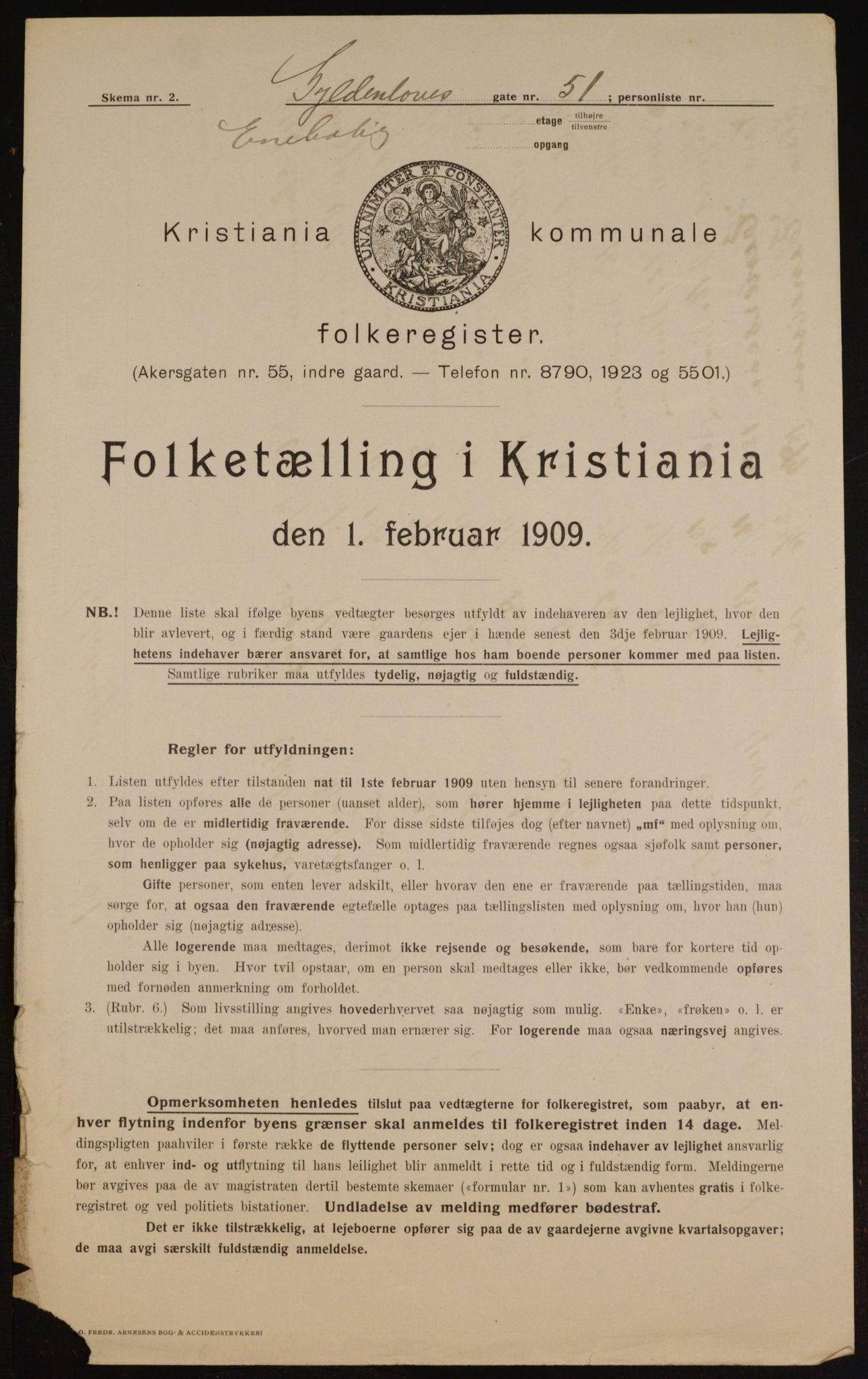 OBA, Kommunal folketelling 1.2.1909 for Kristiania kjøpstad, 1909, s. 29758