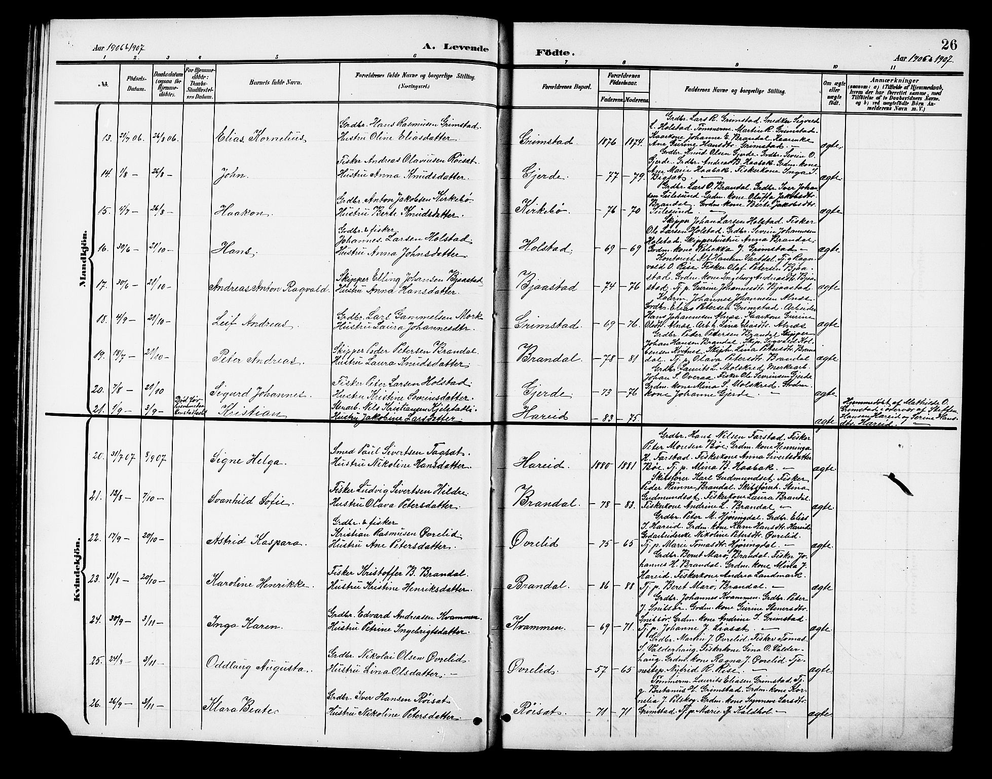 Ministerialprotokoller, klokkerbøker og fødselsregistre - Møre og Romsdal, AV/SAT-A-1454/510/L0126: Klokkerbok nr. 510C03, 1900-1922, s. 26