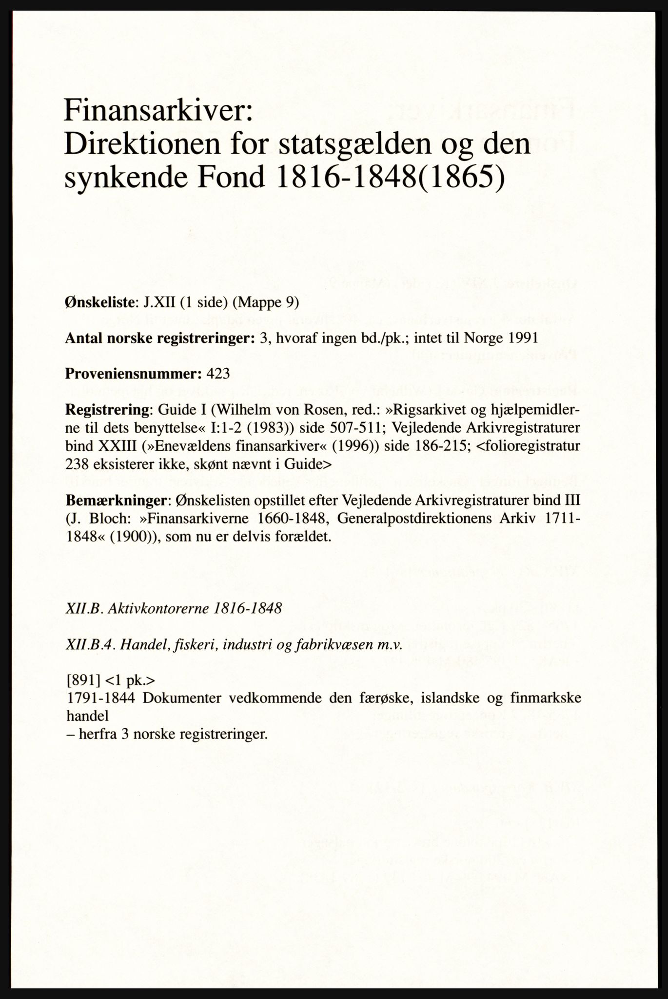 Publikasjoner utgitt av Arkivverket, PUBL/PUBL-001/A/0002: Erik Gøbel: NOREG, Tværregistratur over norgesrelevant materiale i Rigsarkivet i København (2000), 2000, s. 205