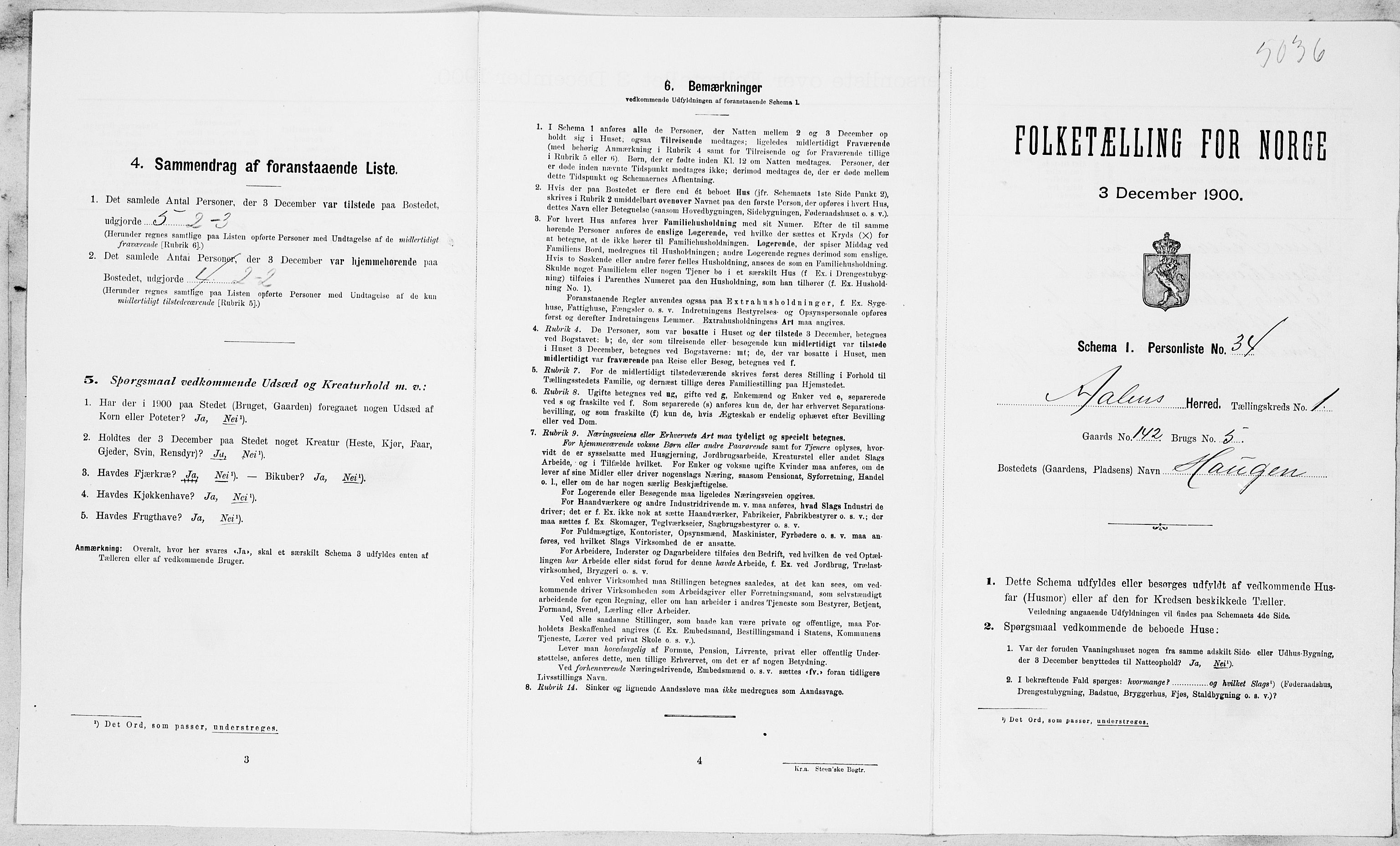 SAT, Folketelling 1900 for 1644 Ålen herred, 1900, s. 110