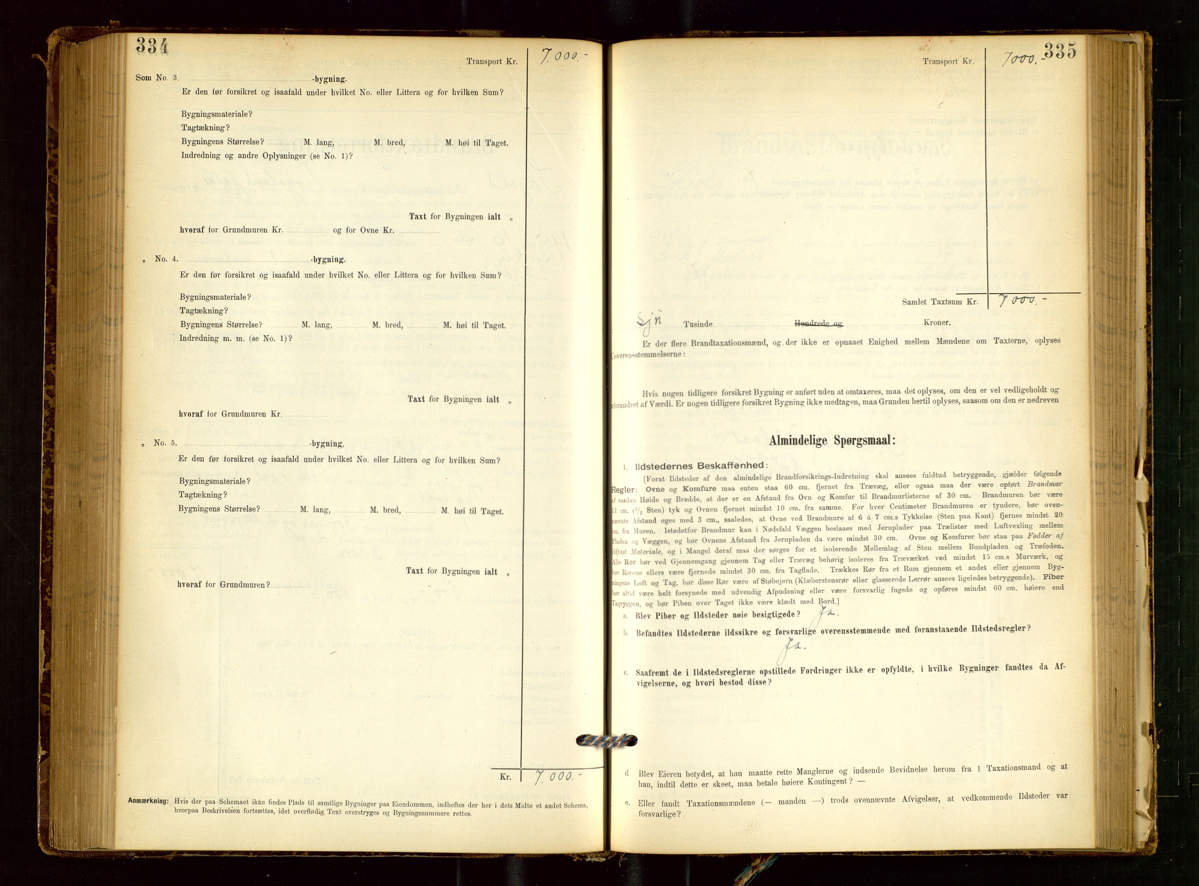 Skjold lensmannskontor, SAST/A-100182/Gob/L0001: "Brandtaxationsprotokol for Skjold Lensmandsdistrikt Ryfylke Fogderi", 1894-1939, s. 334-335