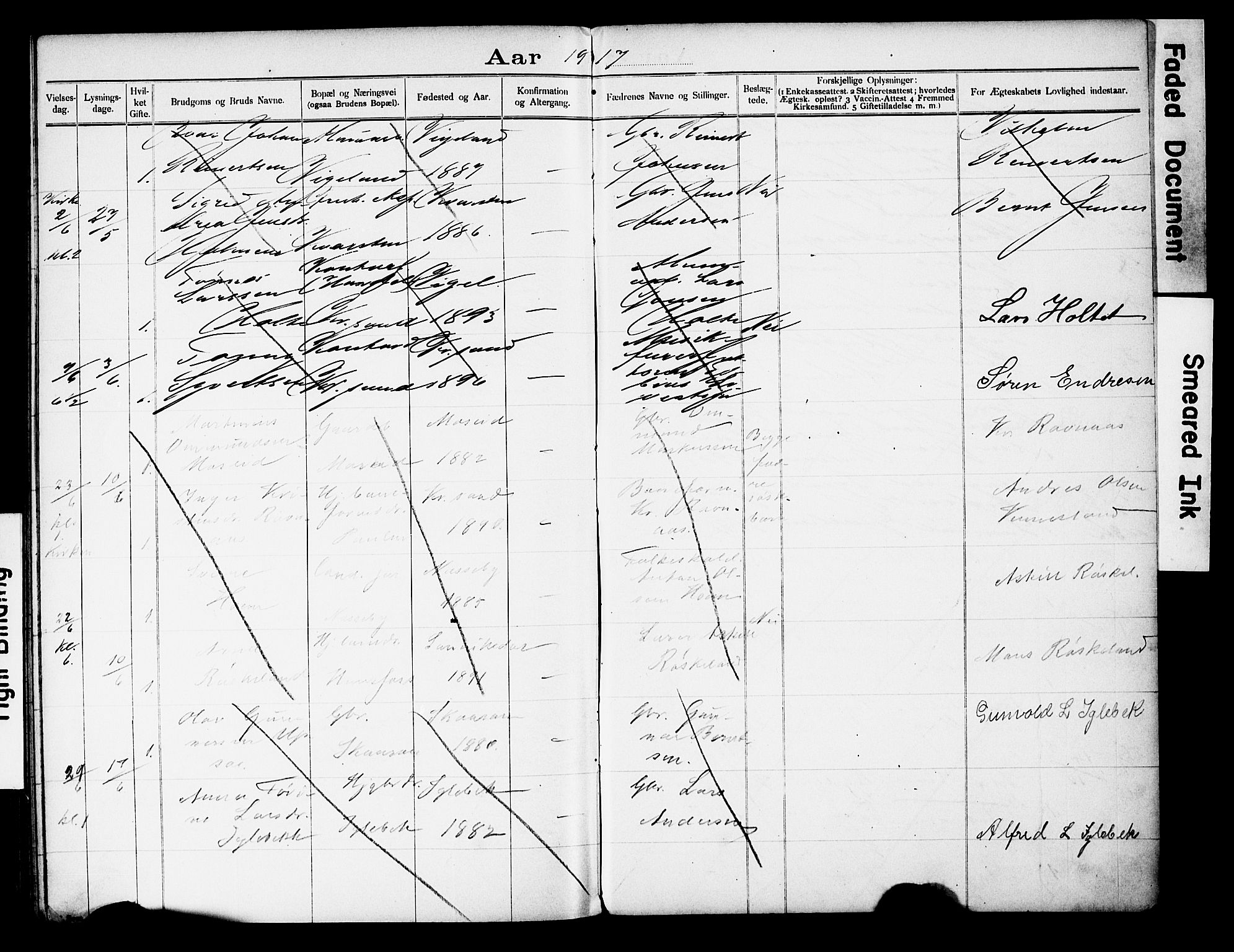 Vennesla sokneprestkontor, AV/SAK-1111-0045/J/L0032/0004: Lysningsprotokoll nr. II 5 2, 1892-1917, s. 93