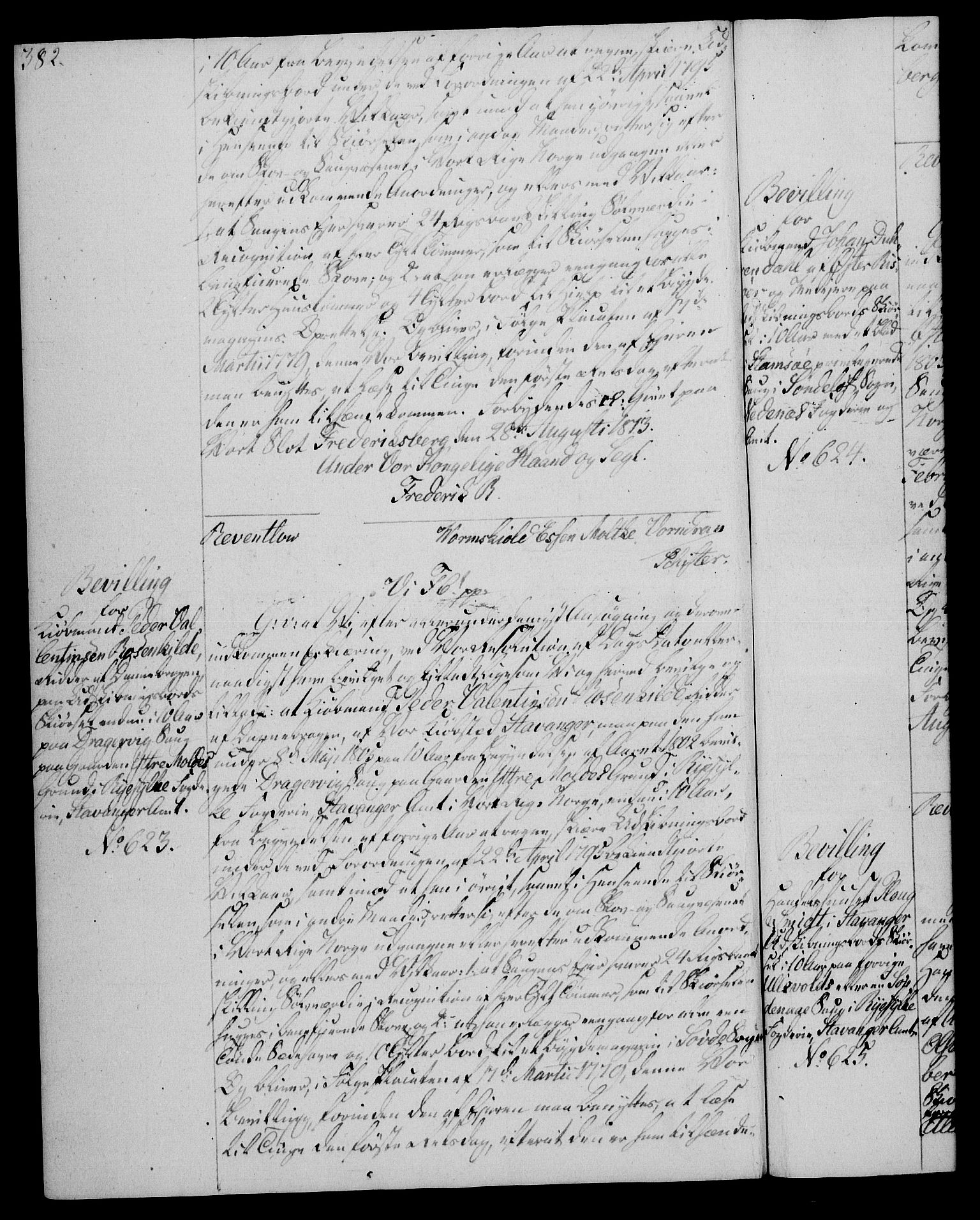 Rentekammeret, Kammerkanselliet, AV/RA-EA-3111/G/Gg/Gga/L0020: Norsk ekspedisjonsprotokoll med register (merket RK 53.20), 1811-1814, s. 382