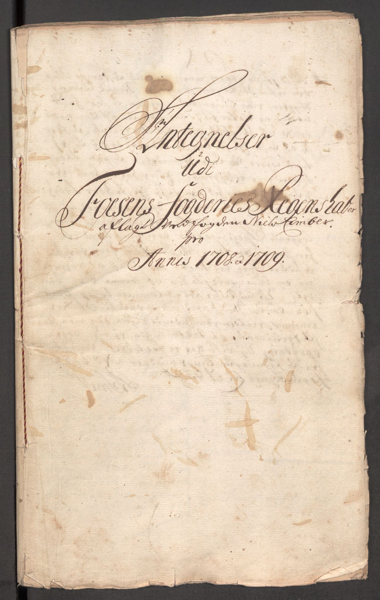 Rentekammeret inntil 1814, Reviderte regnskaper, Fogderegnskap, RA/EA-4092/R57/L3858: Fogderegnskap Fosen, 1708-1709, s. 398