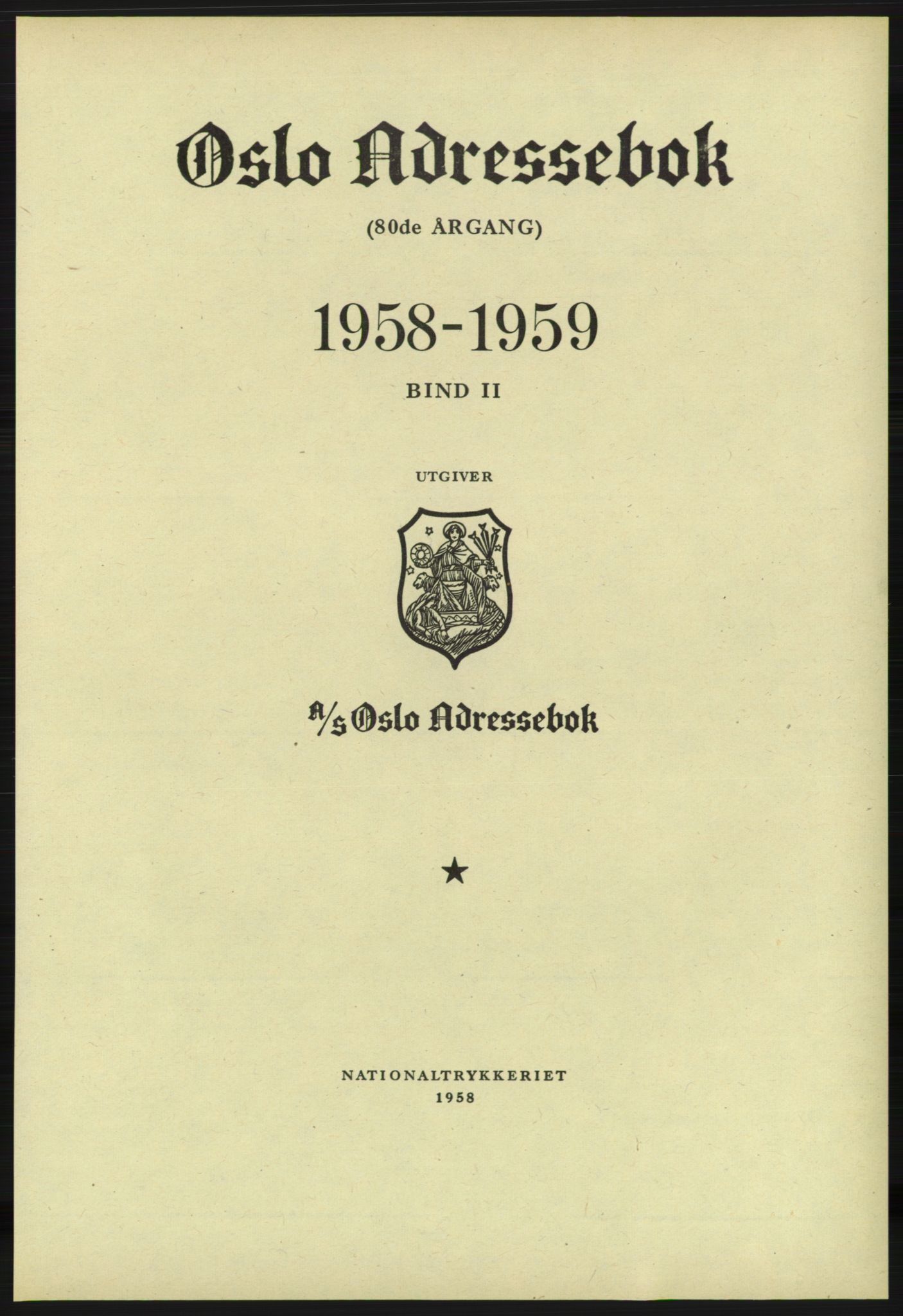 Kristiania/Oslo adressebok, PUBL/-, 1958-1959