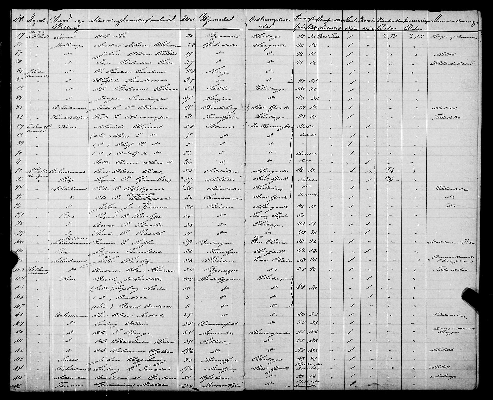 Trondheim politikammer, AV/SAT-A-1887/1/32/L0003: Emigrantprotokoll III, 1872-1878