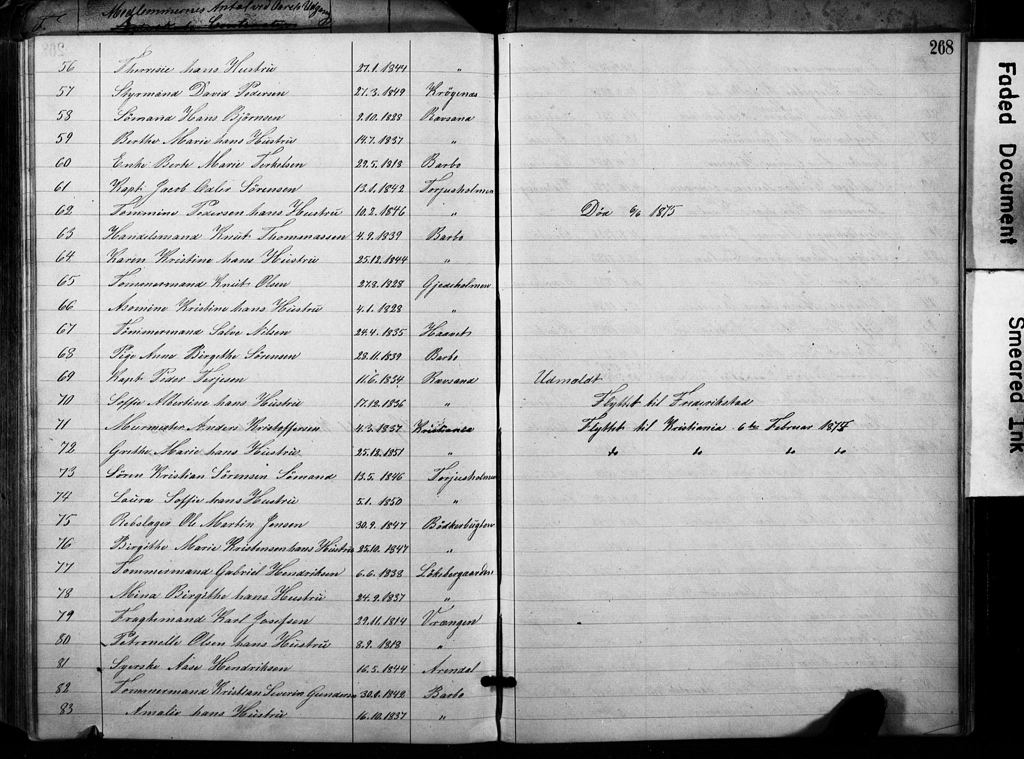 Metodistmenigheten, Arendal, AV/SAK-1292-0011/F/Fa/L0001: Dissenterprotokoll nr. F-2, 1867-1879, s. 268