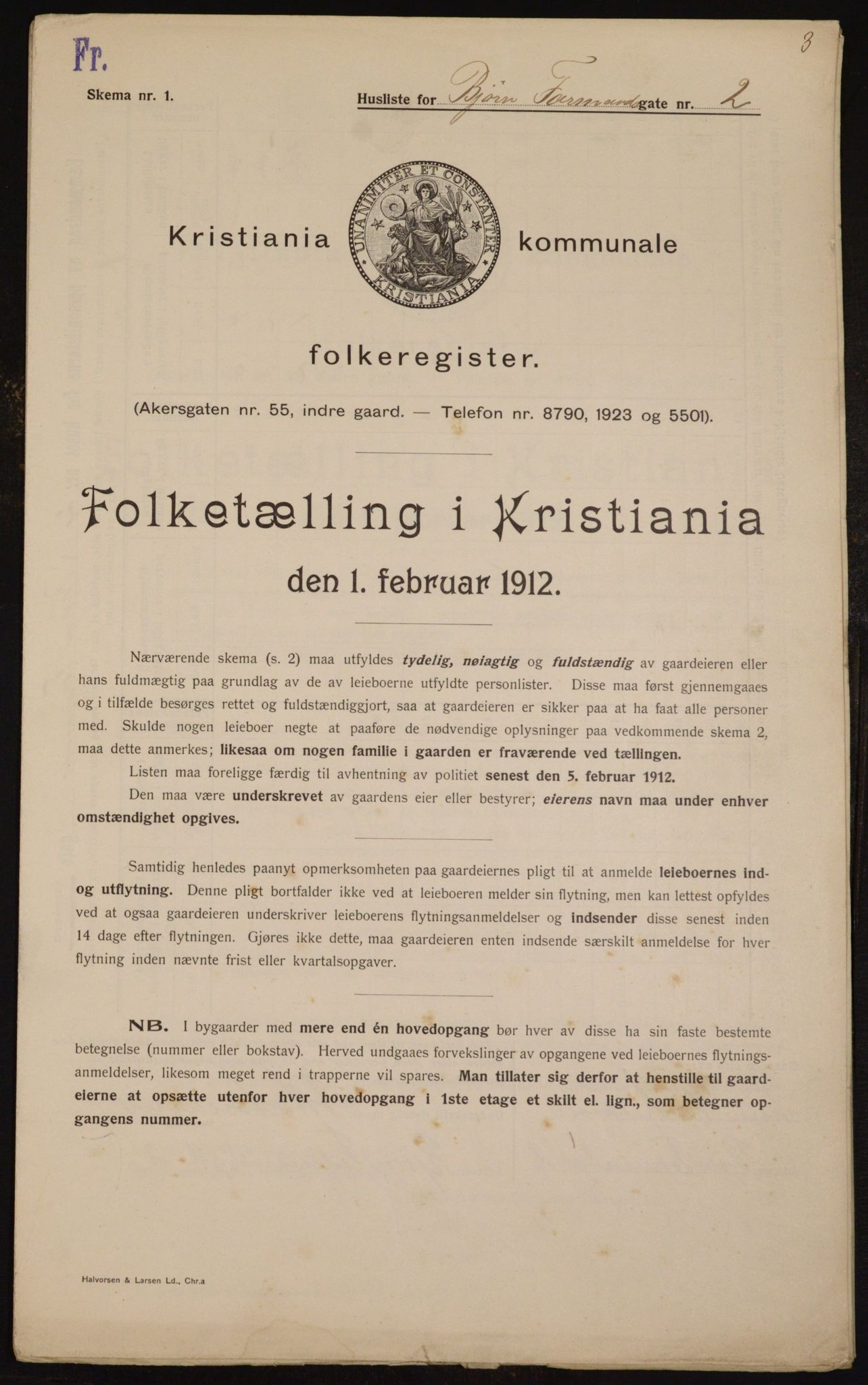 OBA, Kommunal folketelling 1.2.1912 for Kristiania, 1912, s. 6445