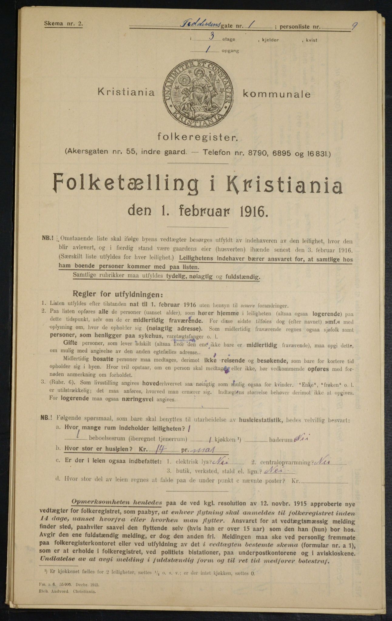 OBA, Kommunal folketelling 1.2.1916 for Kristiania, 1916, s. 24367