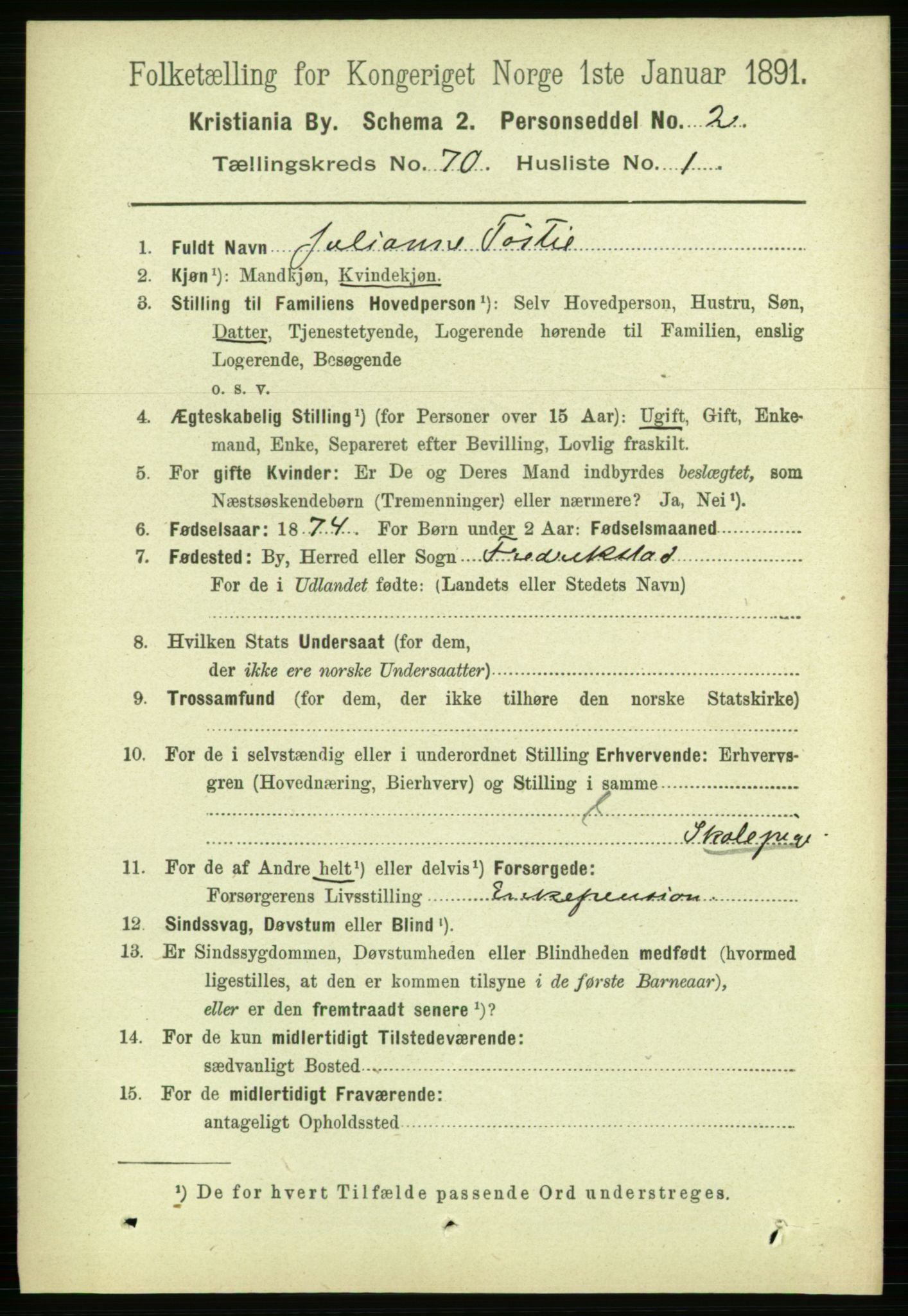 RA, Folketelling 1891 for 0301 Kristiania kjøpstad, 1891, s. 38523