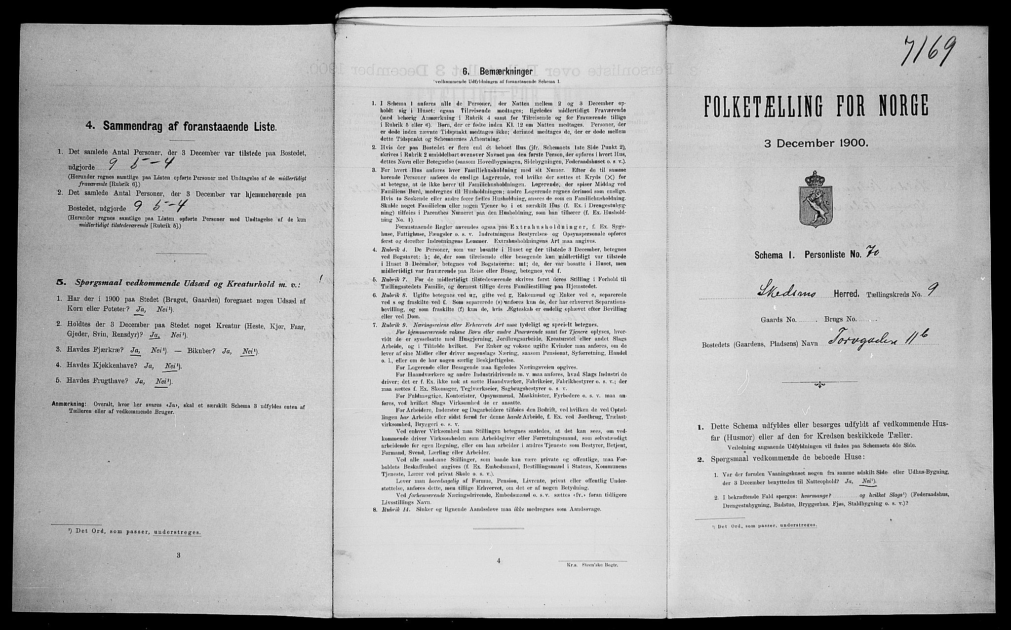 SAO, Folketelling 1900 for 0231 Skedsmo herred, 1900