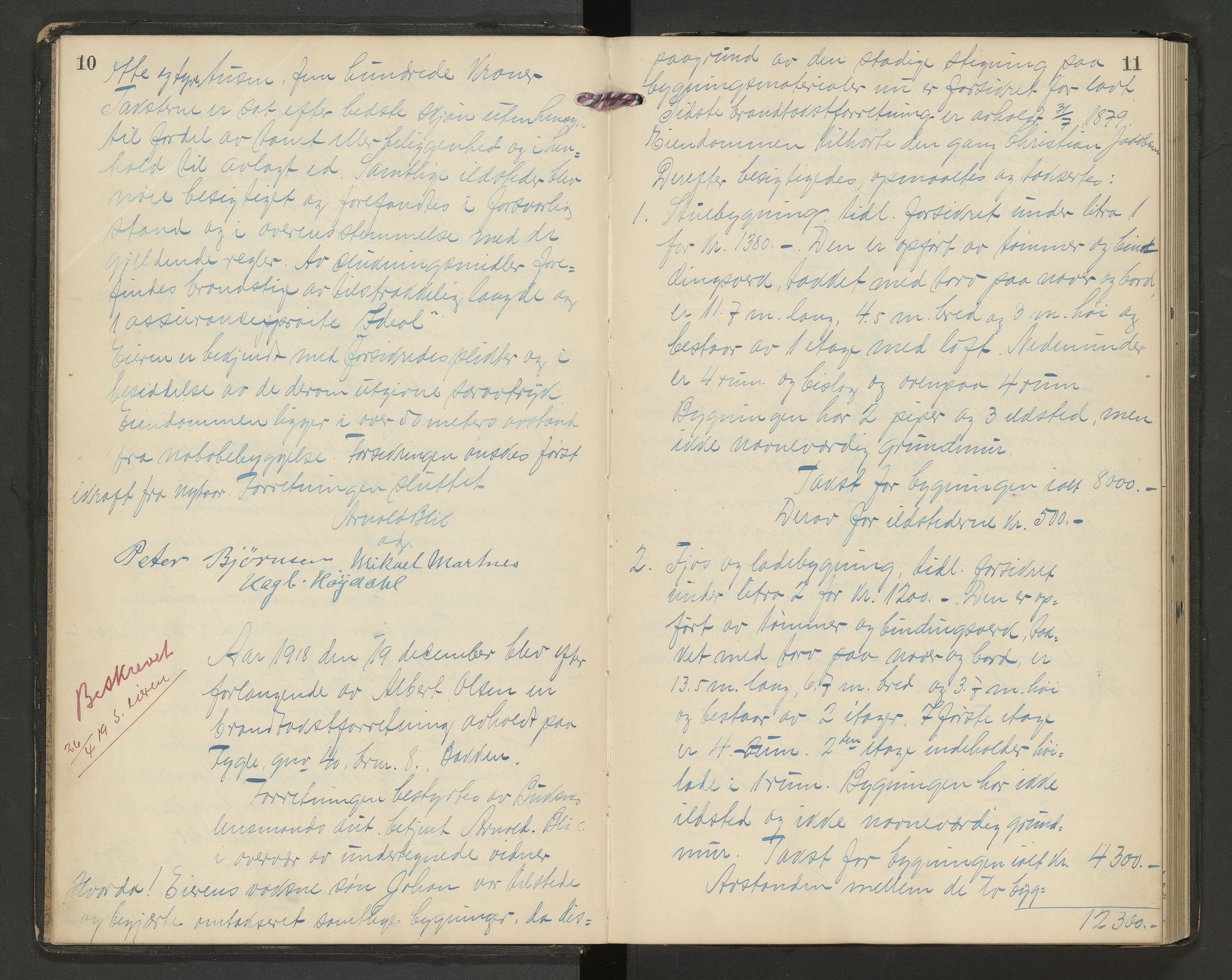 Norges Brannkasse Hol, AV/SAT-A-5601/BT/L0012: Branntakstprotokoll med tekst, 1918-1920