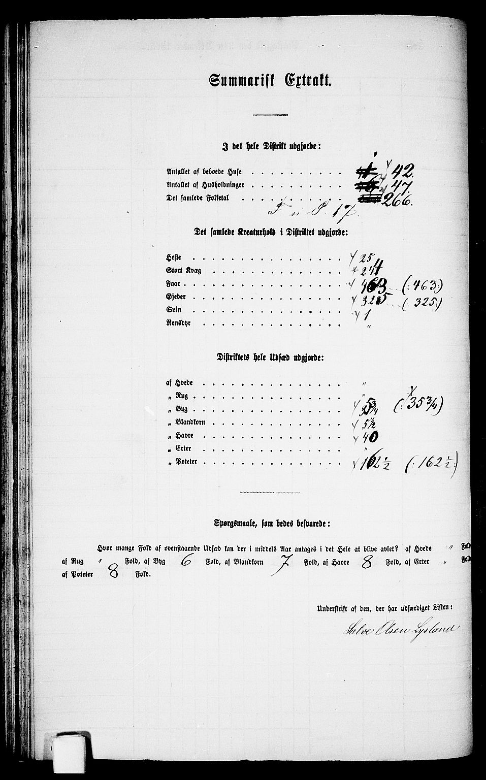 RA, Folketelling 1865 for 0980P Åseral prestegjeld, 1865, s. 66