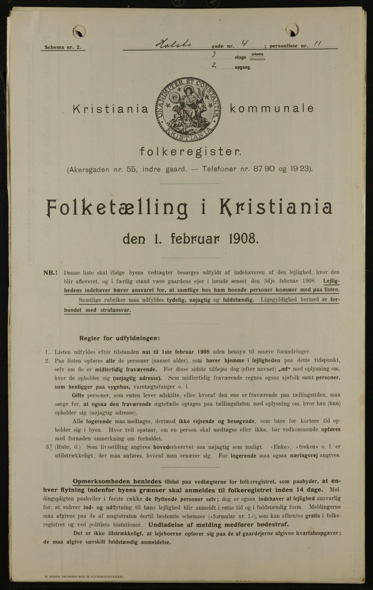 OBA, Kommunal folketelling 1.2.1908 for Kristiania kjøpstad, 1908, s. 36873