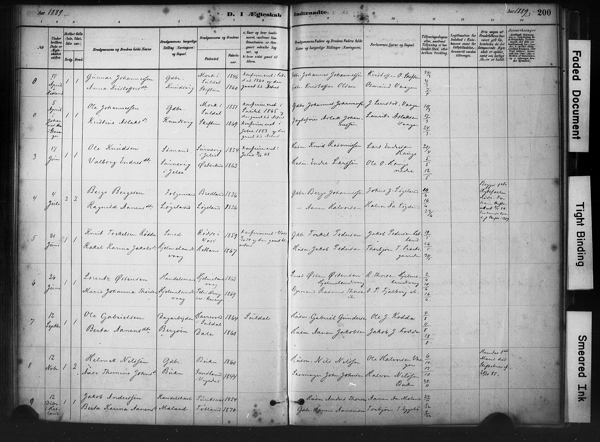 Hjelmeland sokneprestkontor, AV/SAST-A-101843/01/IV/L0014: Ministerialbok nr. A 14, 1879-1900, s. 200